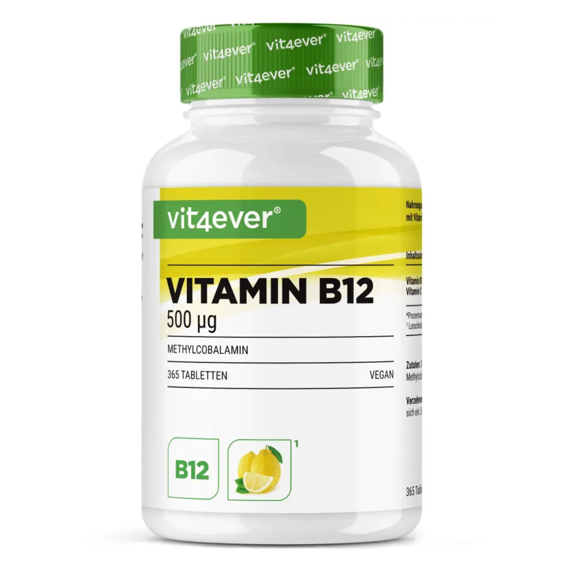 Vitamine B12 500 µg (Methylcobalamine) | 365 zuigtabletten | Vit4ever