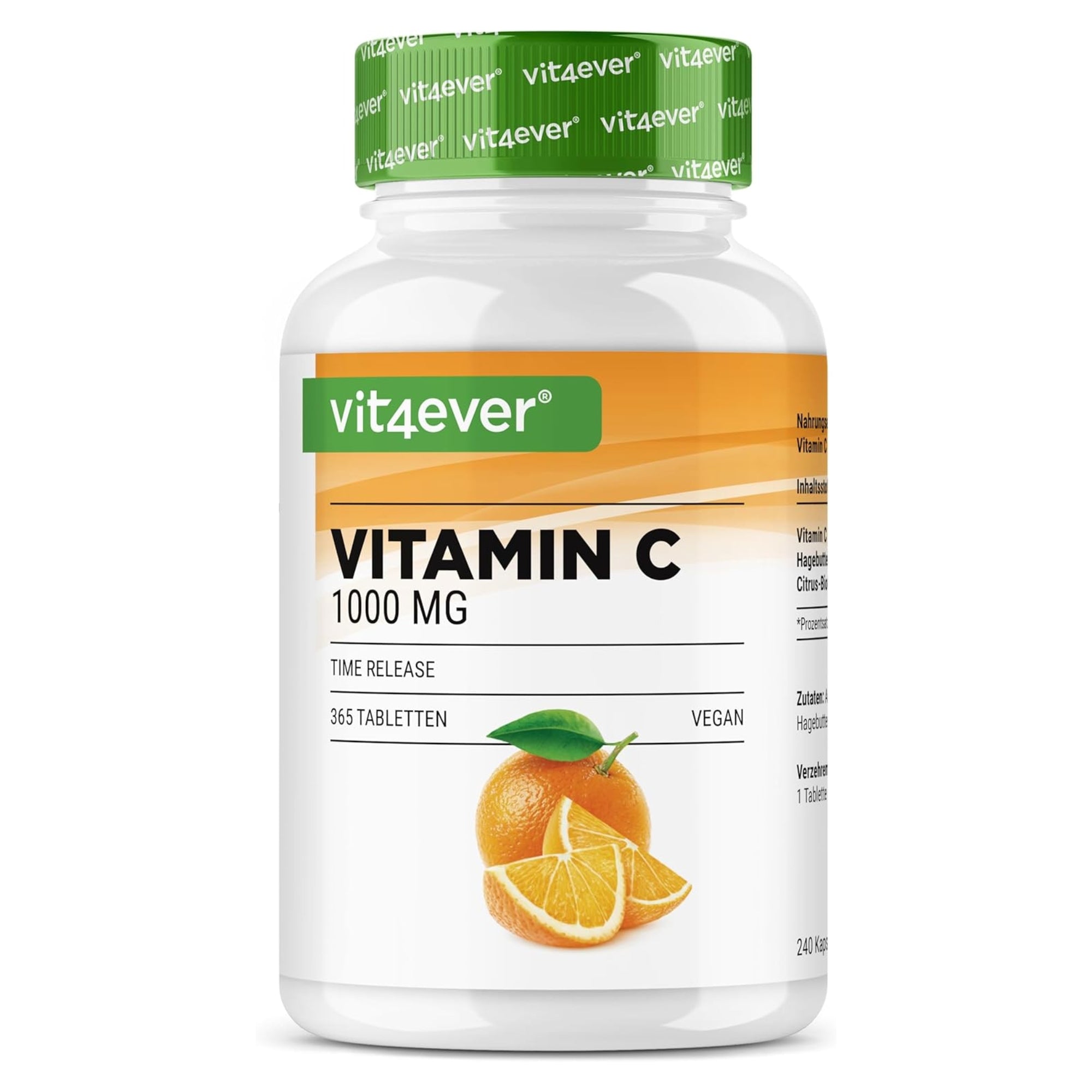 Vitmaine C + Rozenbottelextract + Citrus Bioflavonoïden | 1000mg | 365 Tabletten | Vit4ever