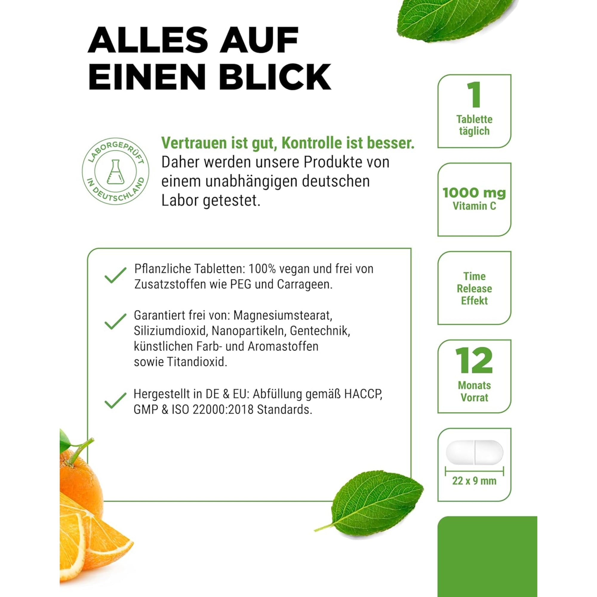 Vitmaine C + Rozenbottelextract + Citrus Bioflavonoïden | 1000mg | 365 Tabletten | Vit4ever