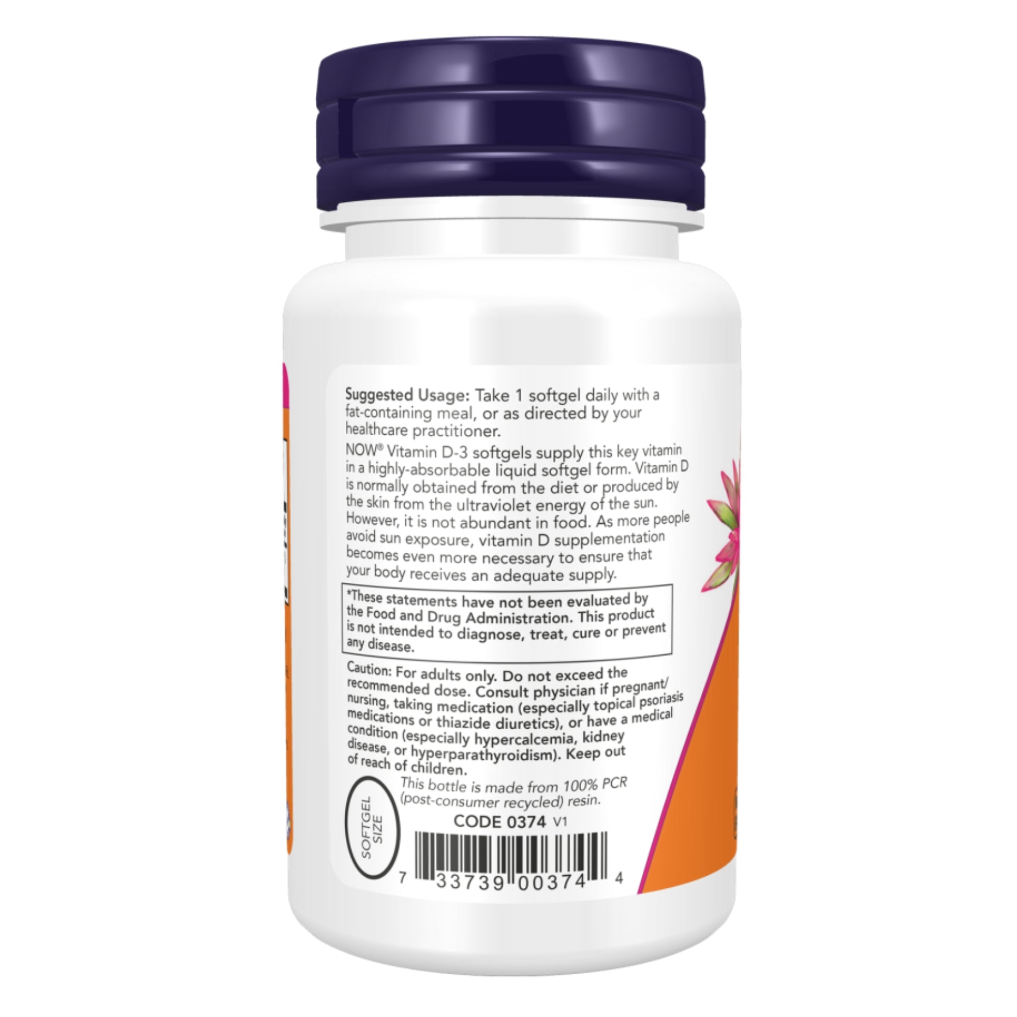 Vitamine D3 5000 IU | 240 softgels | NOW Foods
