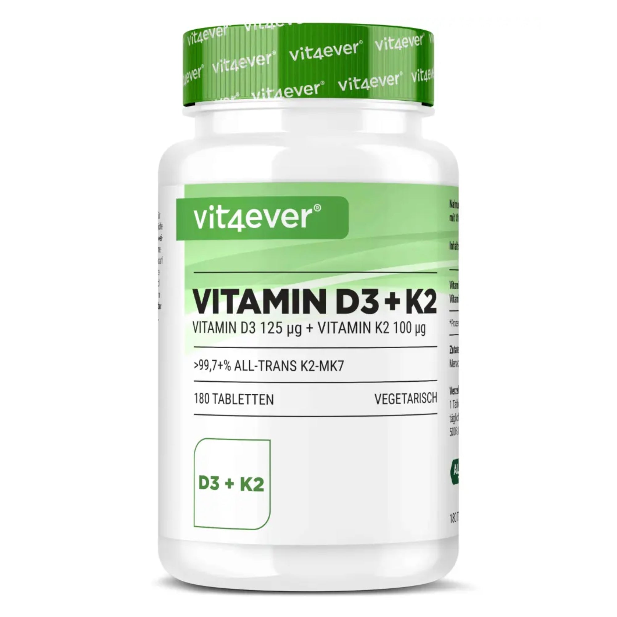 Vitamine D3 5.000 I.E. + K2 100 mcg | Vit4ever