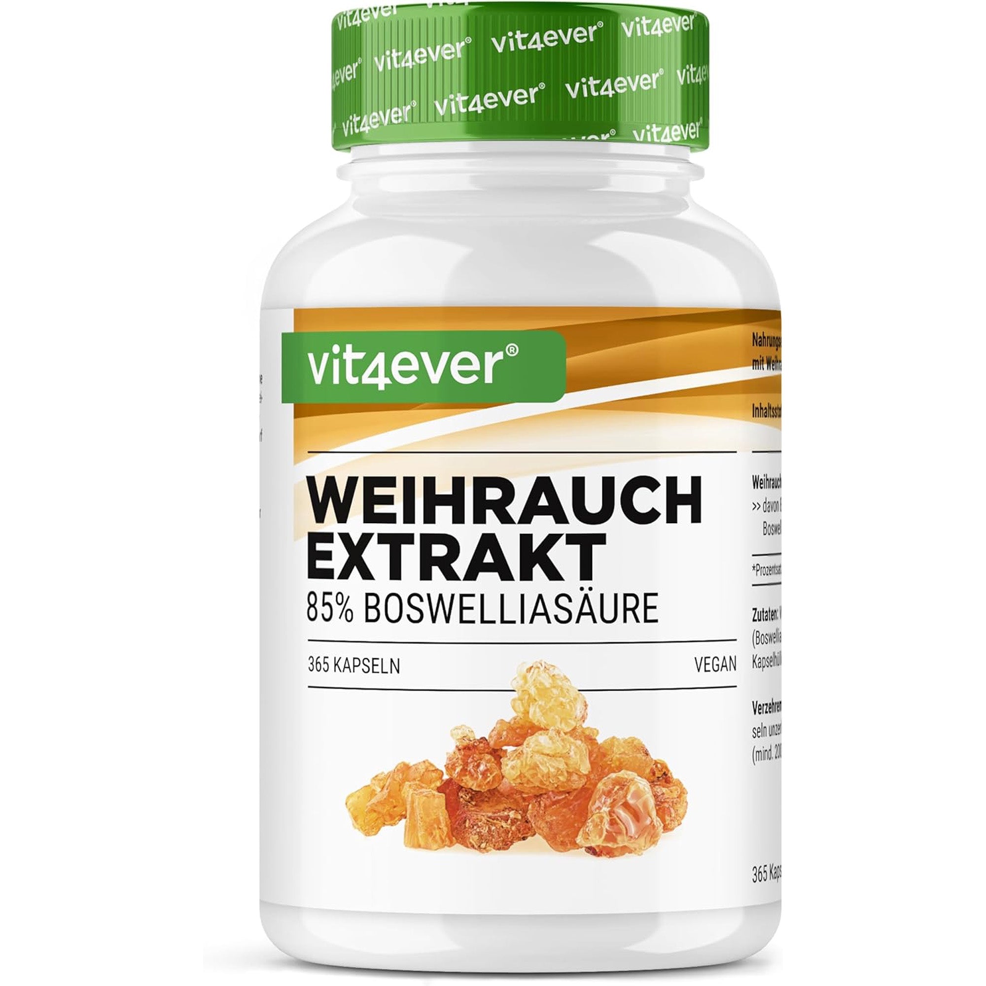 Indiase Boswellia Serrata | Frankincense Wierook Extract | Premium: 85% Boswellia Zuur | Hooggedoseerd met 1000 mg per dagelijkse dosis | Vit4ever
