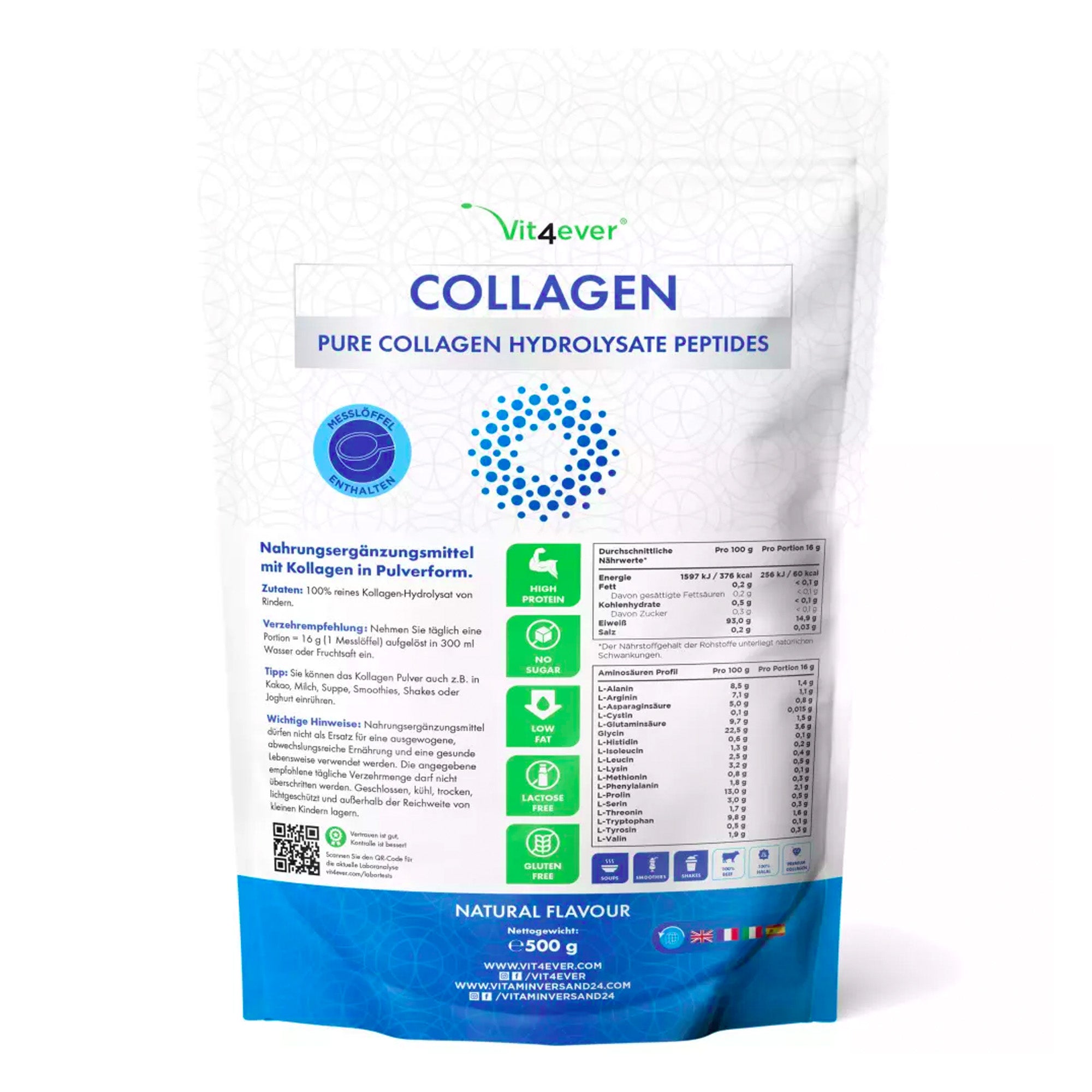 Vit4eve Runder Collageen poeder 500 g