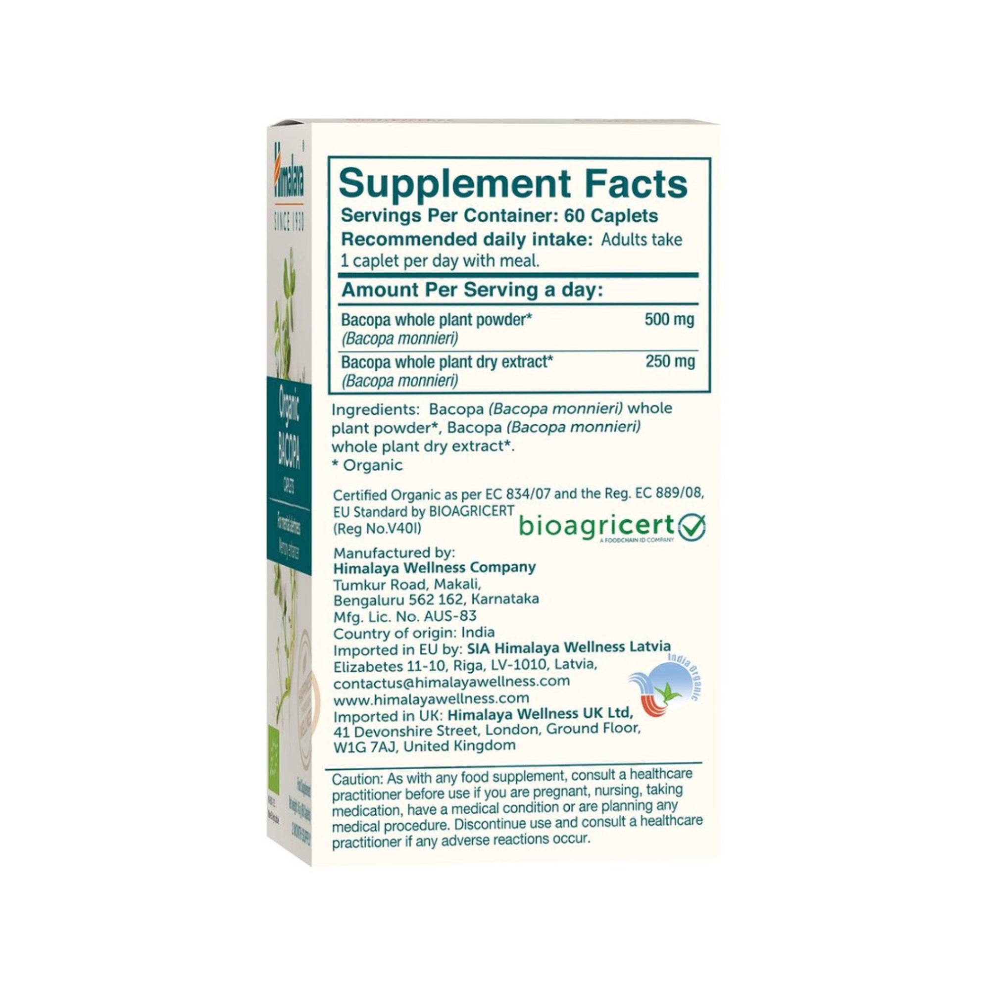Organic Bacopa | 60 tabletten | Himalaya
