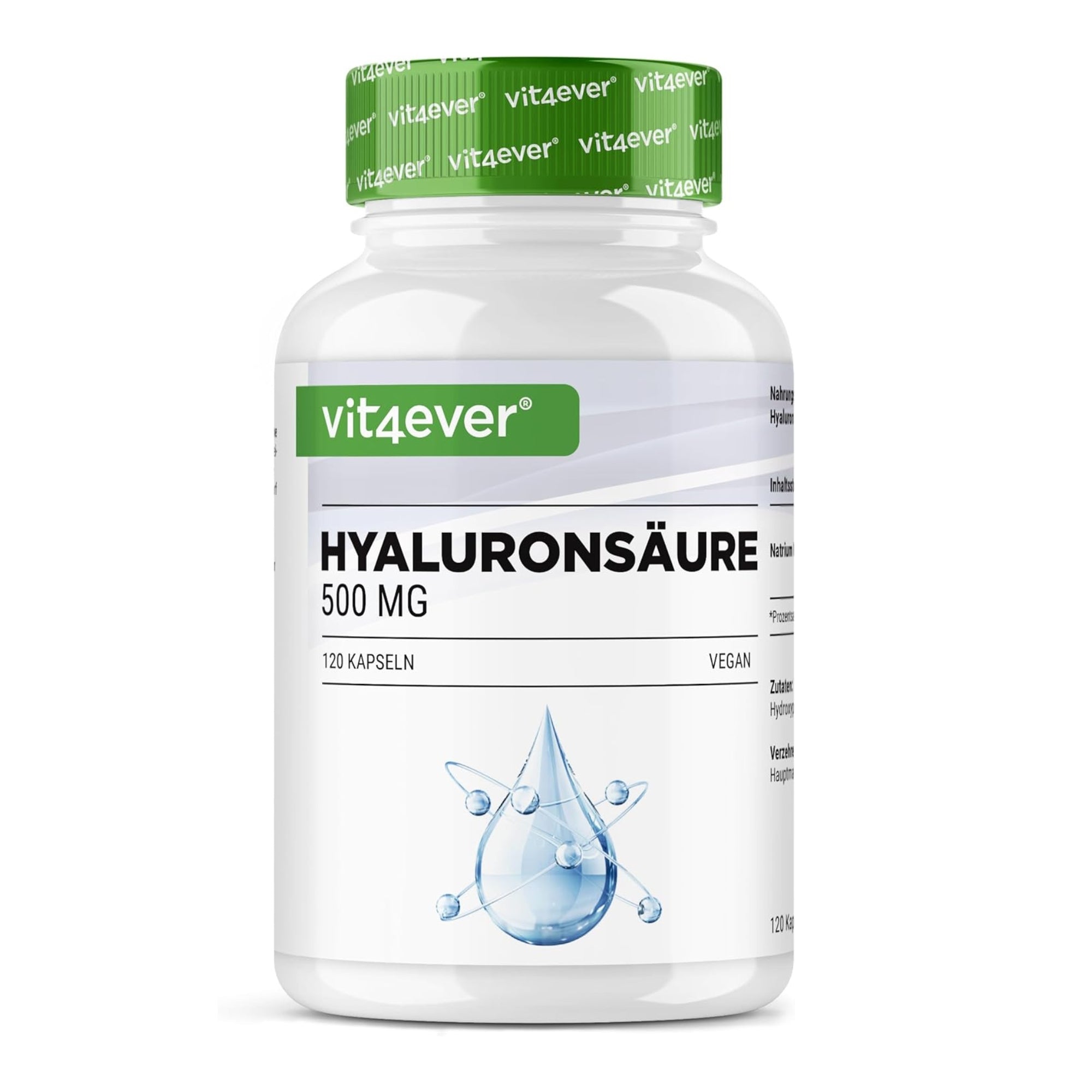 Hyaluronzuur 500mg per capsule | 120 stuks | Vit4ever