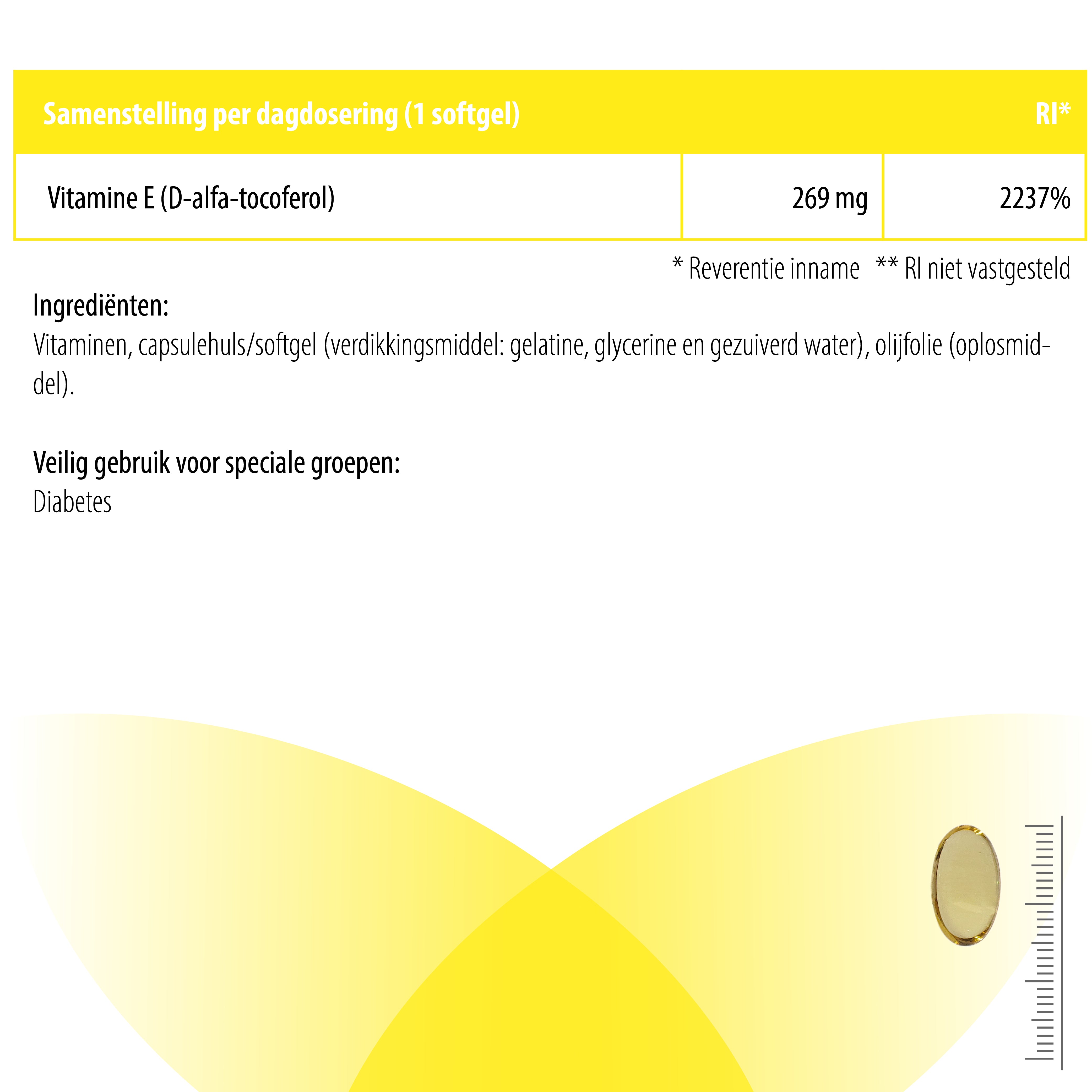 Vitamin E 400 I.U. | Natuurlijke vitamine E | hoog gedoseerd | 100 softgels | Luto Supplements