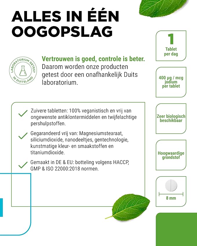 Jodium 400 mcg | 365 Tabletten | Vit4ever