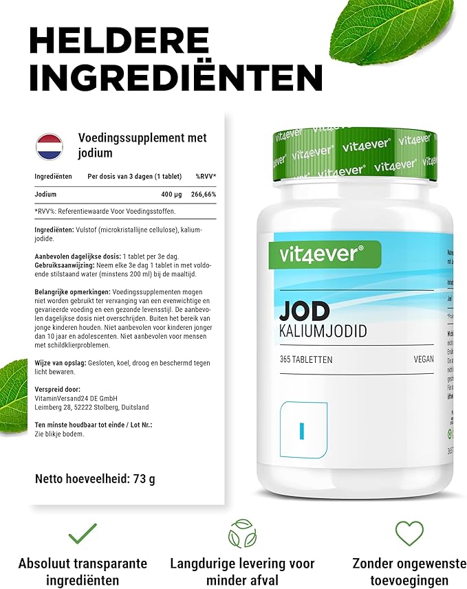 Jodium 400 mcg | 365 Tabletten | Vit4ever