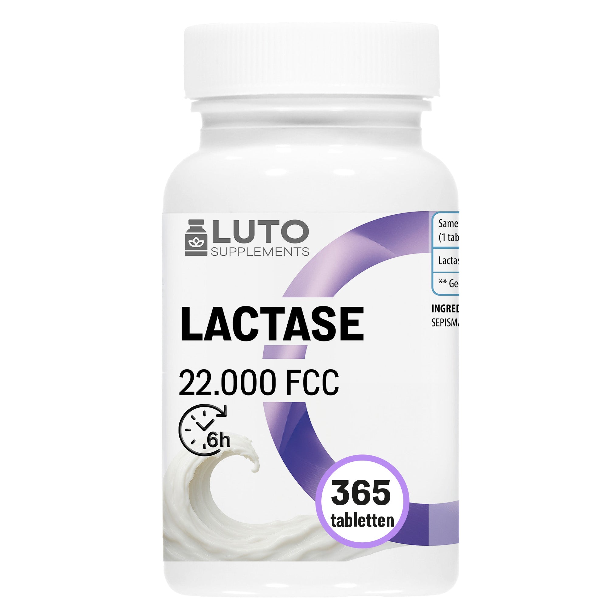 Lactase 22.000 FCC (Lactase Enzym) | 365 tabletten | LUTO Supplements