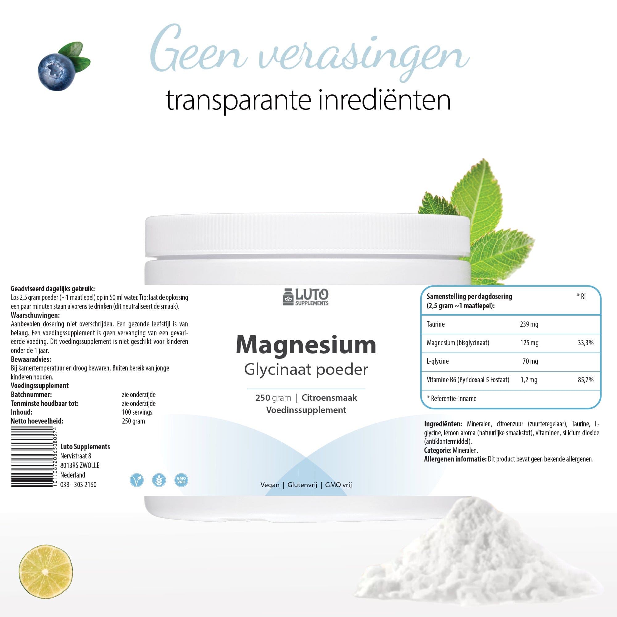 natuurlijk magnesium glycinaat poeder