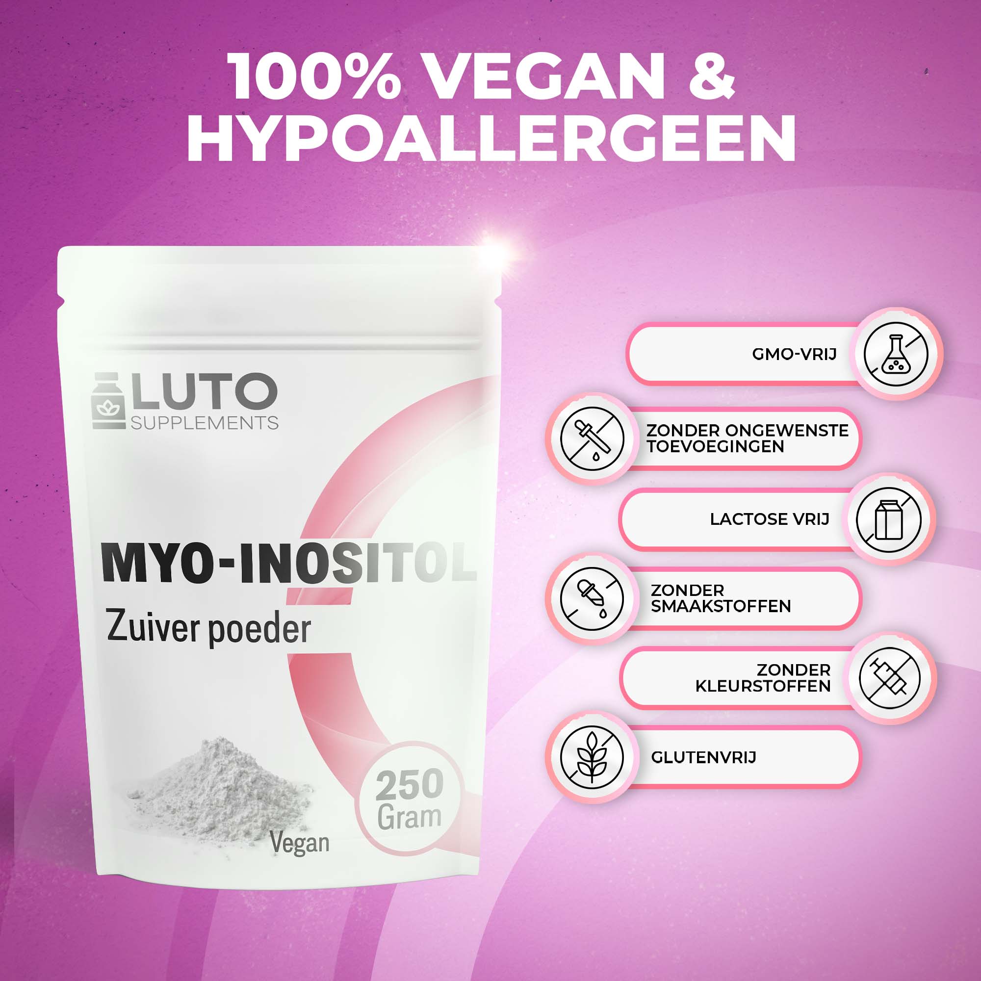 Myo-Inositol poeder | 250 gram | LUTO Supplements