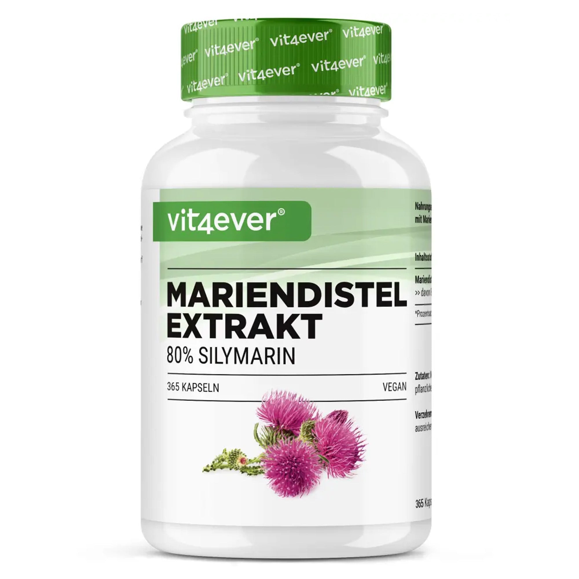 Mariadistelextract (80% Silymarine) 500mg | 180 of 365 capsules | Vit4ever
