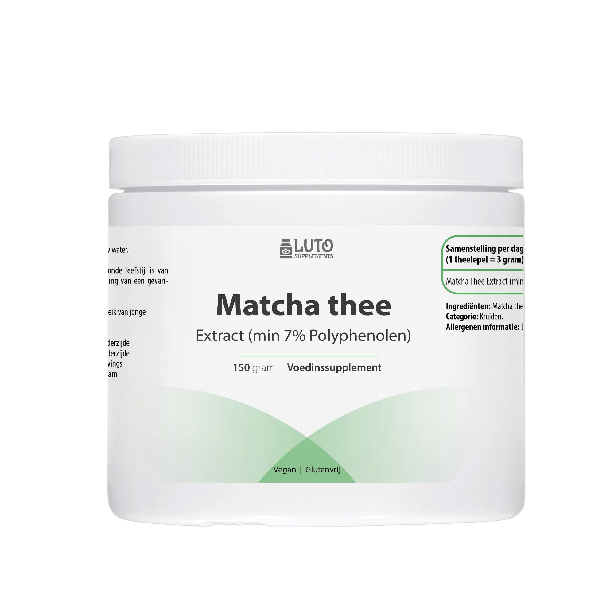 Matcha Thee Extract (min. 7% Polyfenolen) | 150g | LUTO Supplements