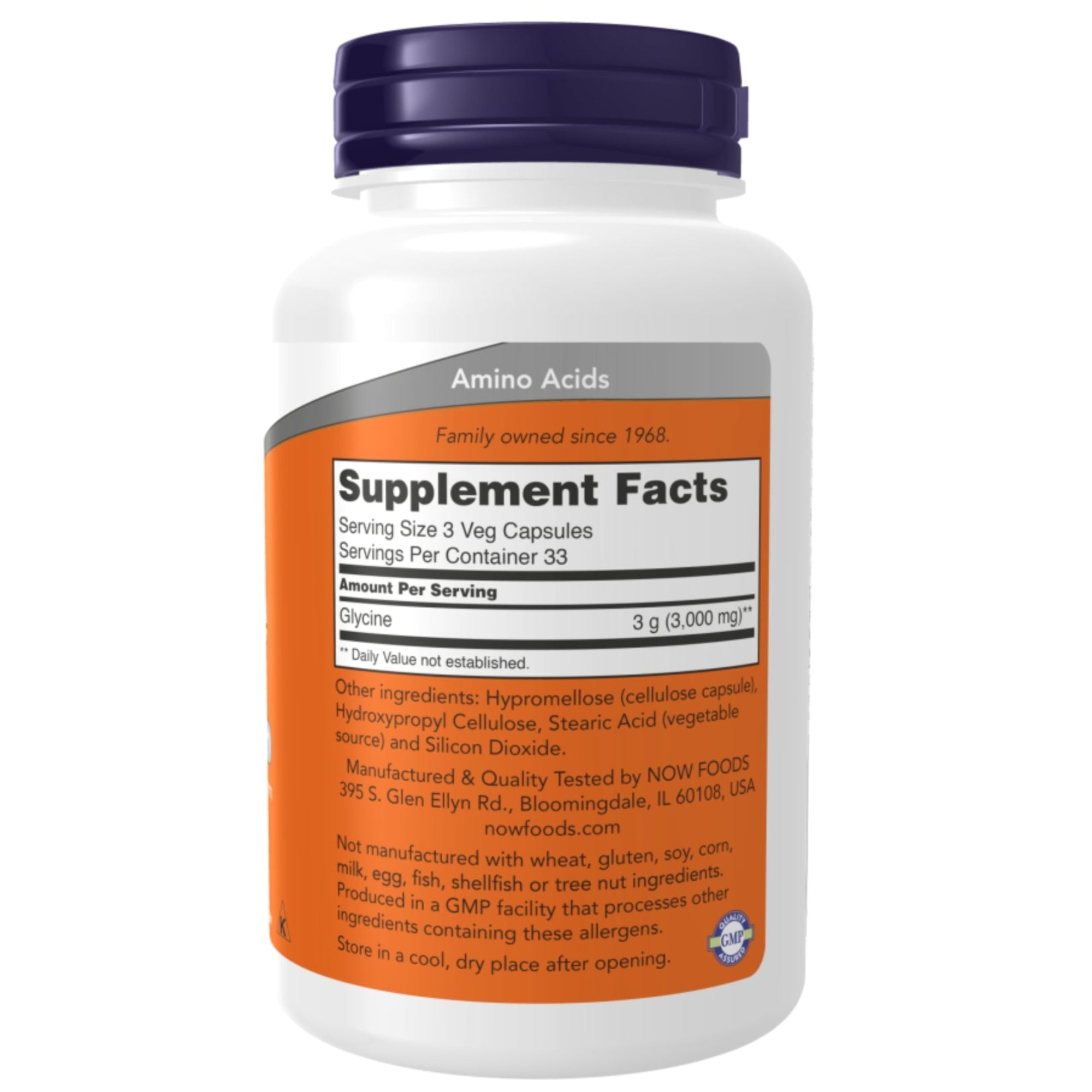 Glycine 1000mg | 100 vegan capsules | NOW Foods