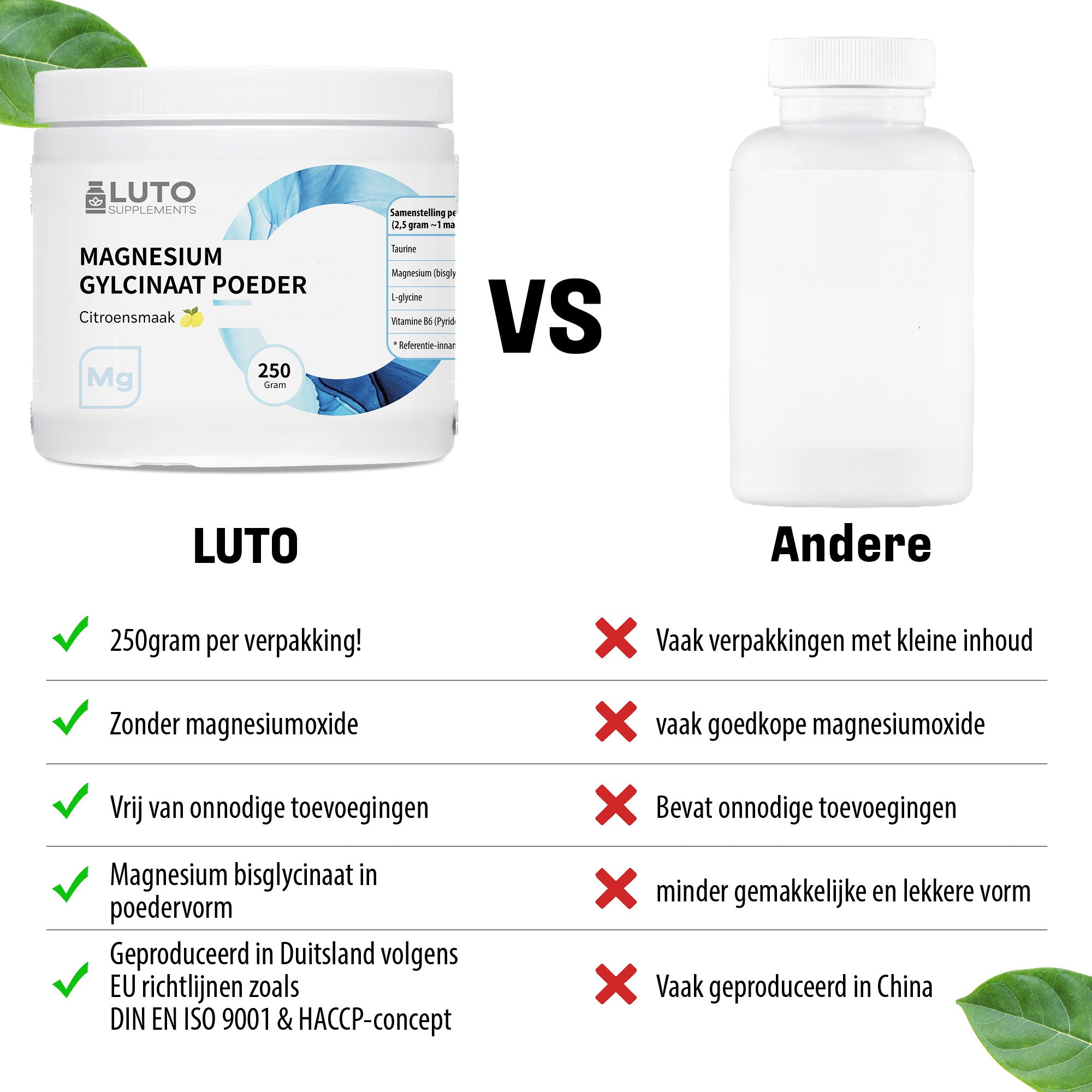 Magnesium Glycinate poeder | LUTO Supplements