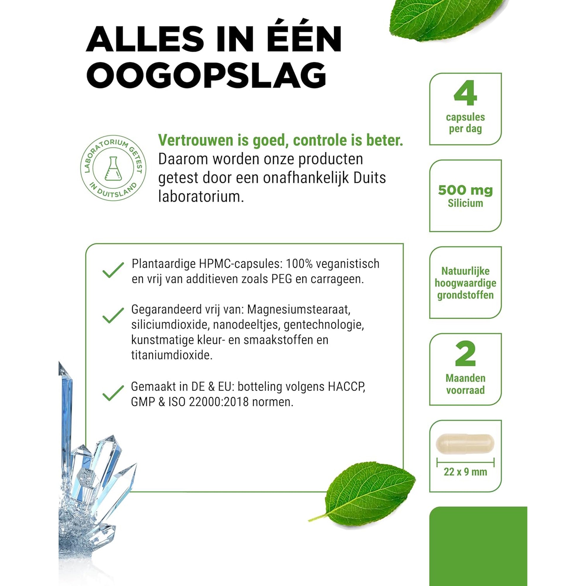 siliciumcapsules uit bamboescheutextract met hoge zuiverheid