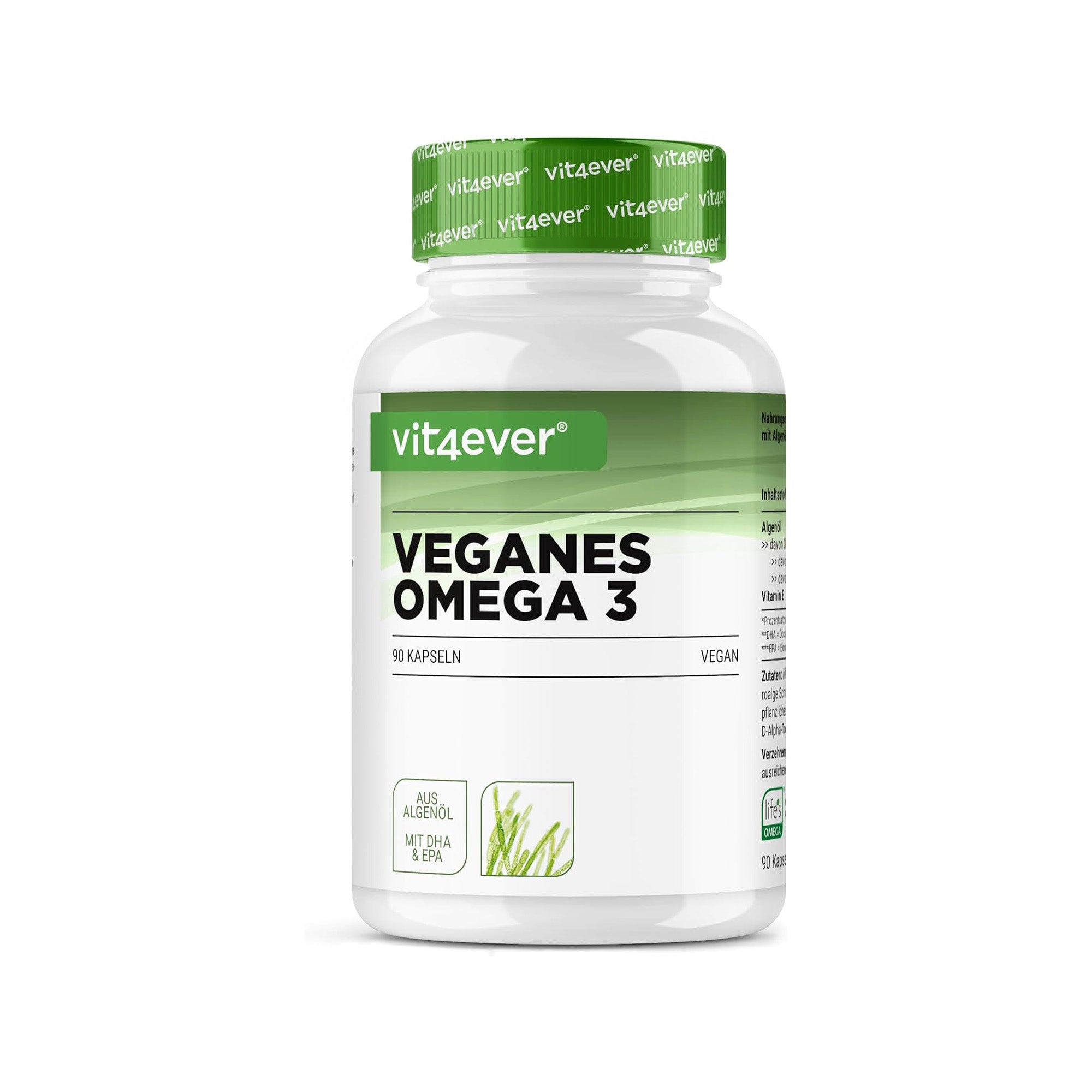 Vegan Omega 3 uit Algen (DHA & EPA) 650mg | 90 of120 capsules | Vit4ever