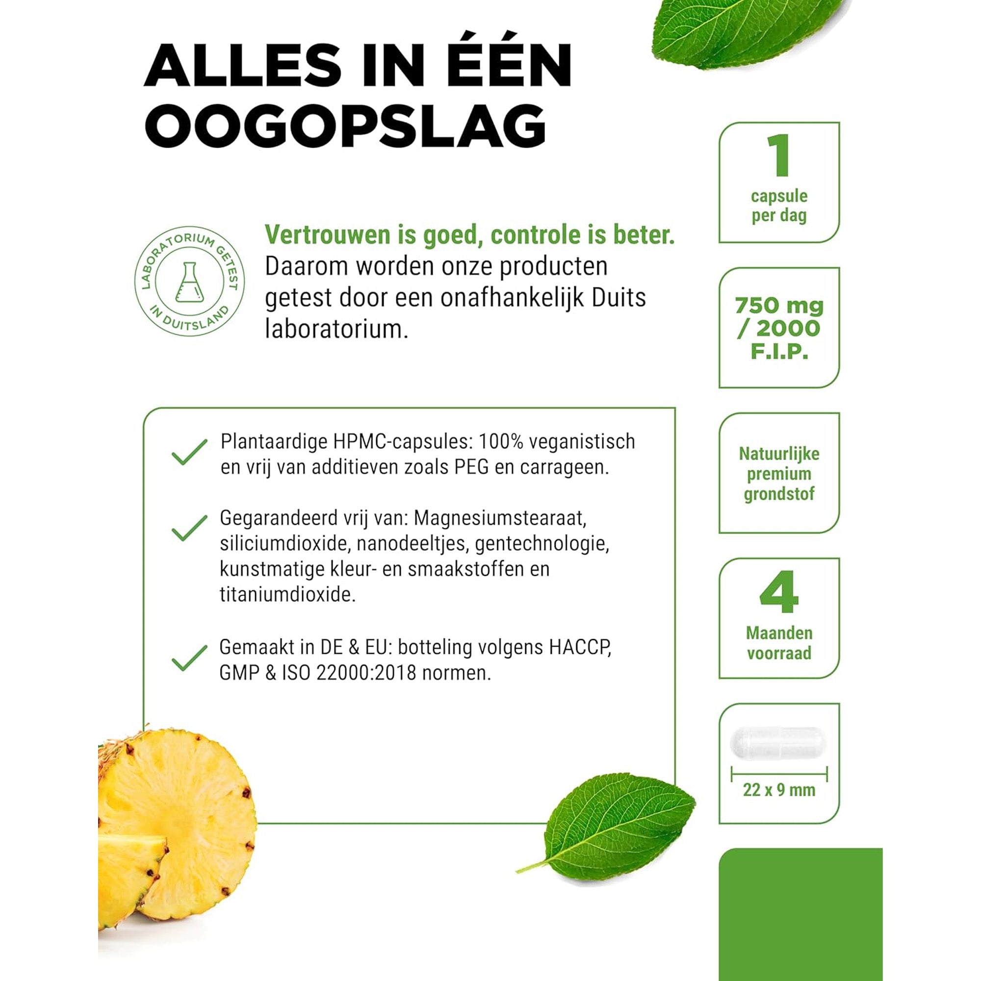 Bromelaïne 2.000 FIP | 120 capsules | Vit4ever