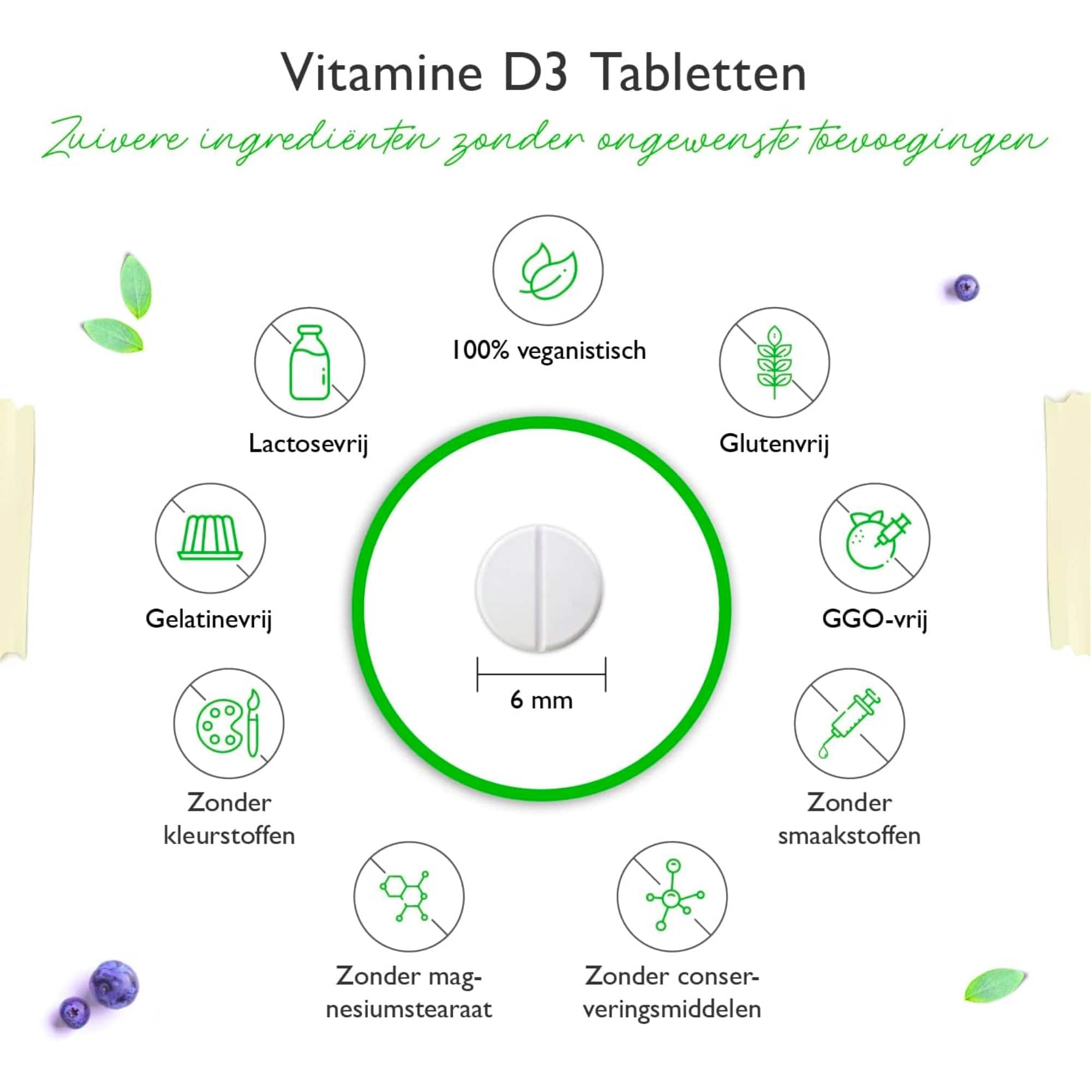 Vitamine D3 5.000IE | 5.000 I.E. | 500 tabletten | vit4ever