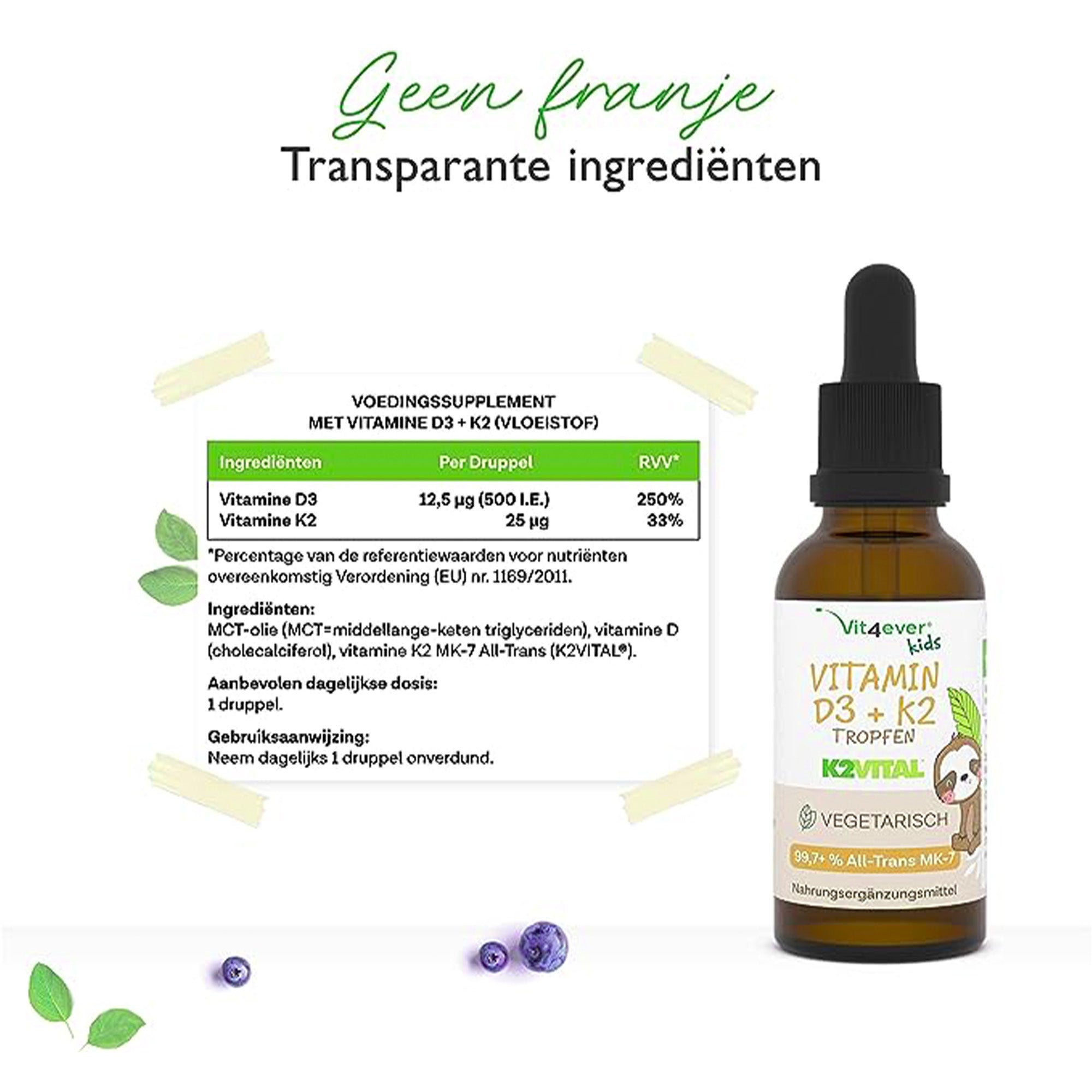 Vitamine D3 + K2 Kids | 10ml | Vit4ever