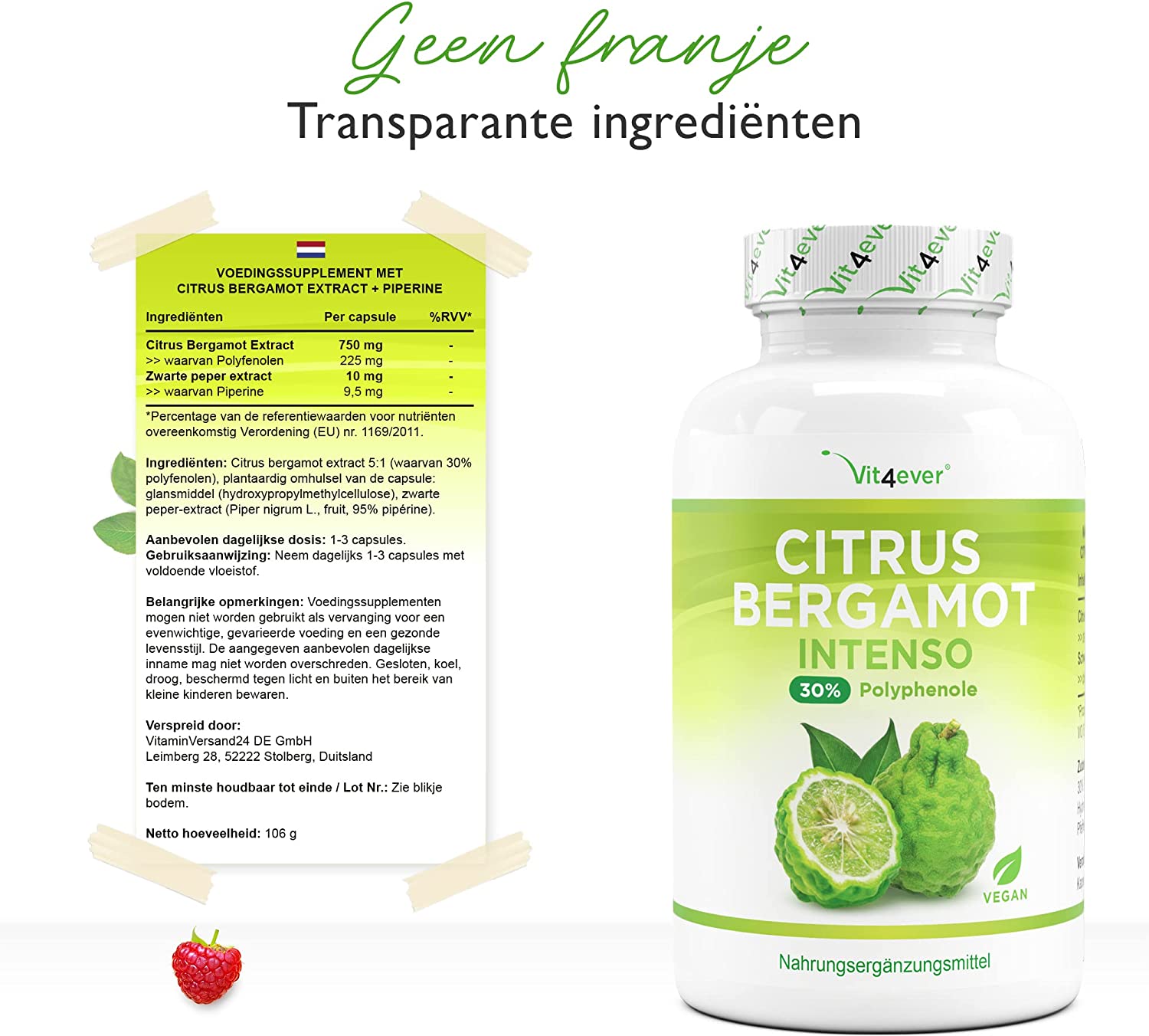 Citrus Bergamot Intenso 750mg | 120 capsules | Vit4ever
