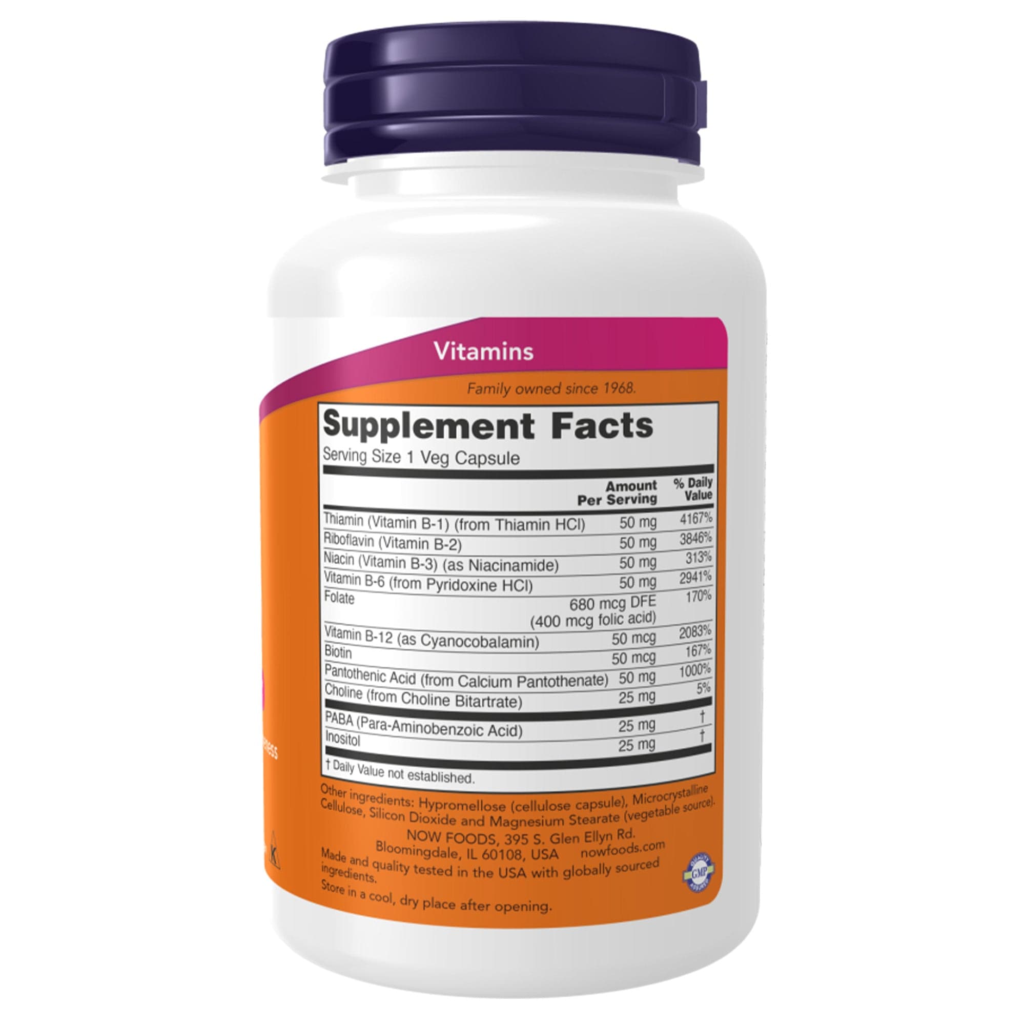 Vitamine B-50 | B-Complex | 100 Vegetarische capsules | Now Foods
