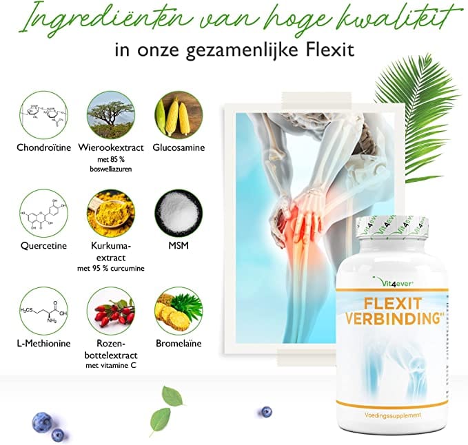 Gewricht Flexit | Met 9 active ingrediënten | 180 Capsules | Vit4ever