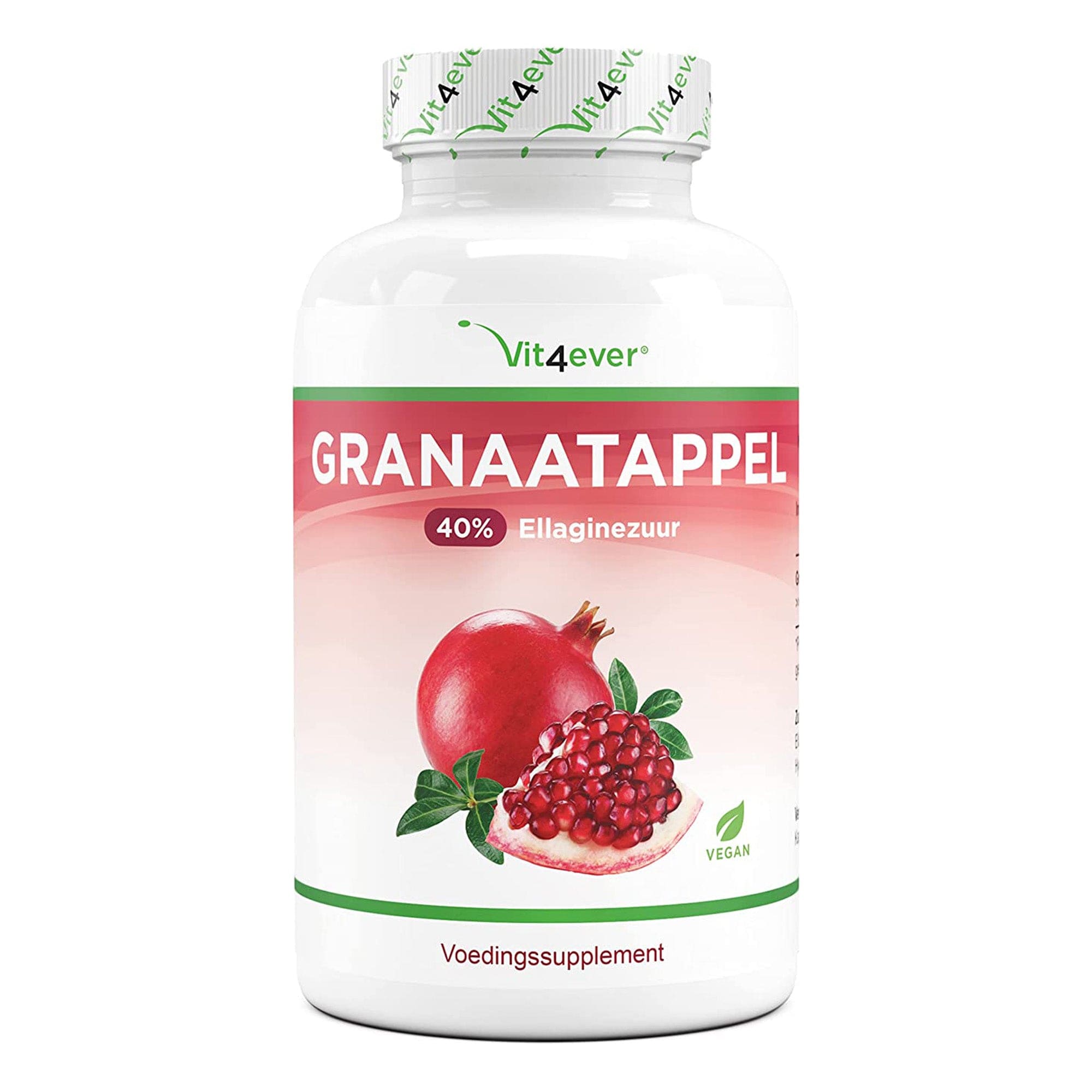 Vit4ever Granaatappelextract | 180 capsules | 1800 mg per dagdosering | Premium: 40% ellaginezuur | Hoog gedoseerd | Veganistisch