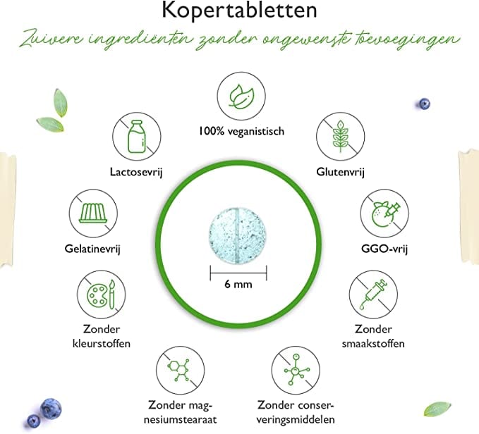 Koper | Kopergluconaat | 2mg | 365 Tabletten | Vit4ever