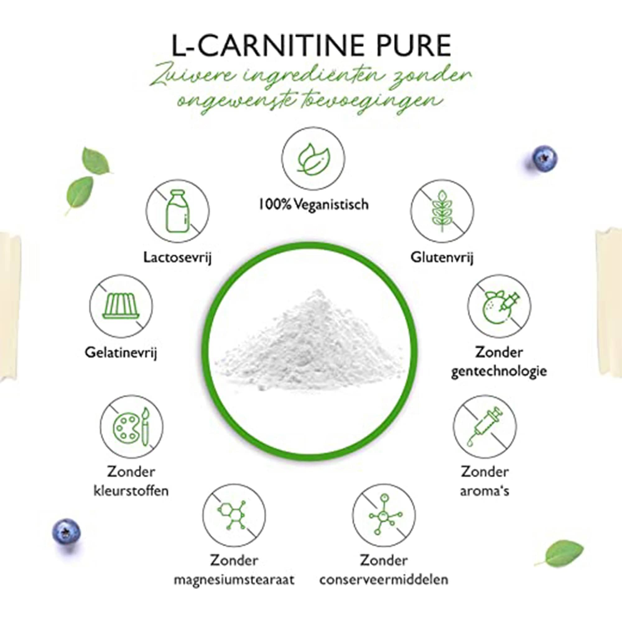 Vit4ever L-carnitine Pure | 300 g zuiver poeder zonder toevoegingen | 100% L-carnitine tartraat | 100 porties met 3000 mg carnitinepoeder | laboratoriumgetest | veganistisch | hoge dosering