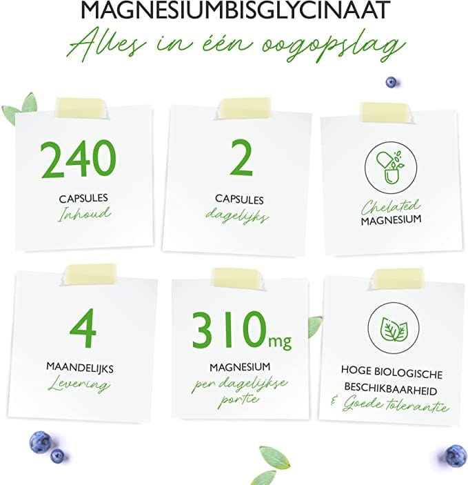 Vit4ever Magnesium Bisglycinaat hoge biolologische beschikbaarheid