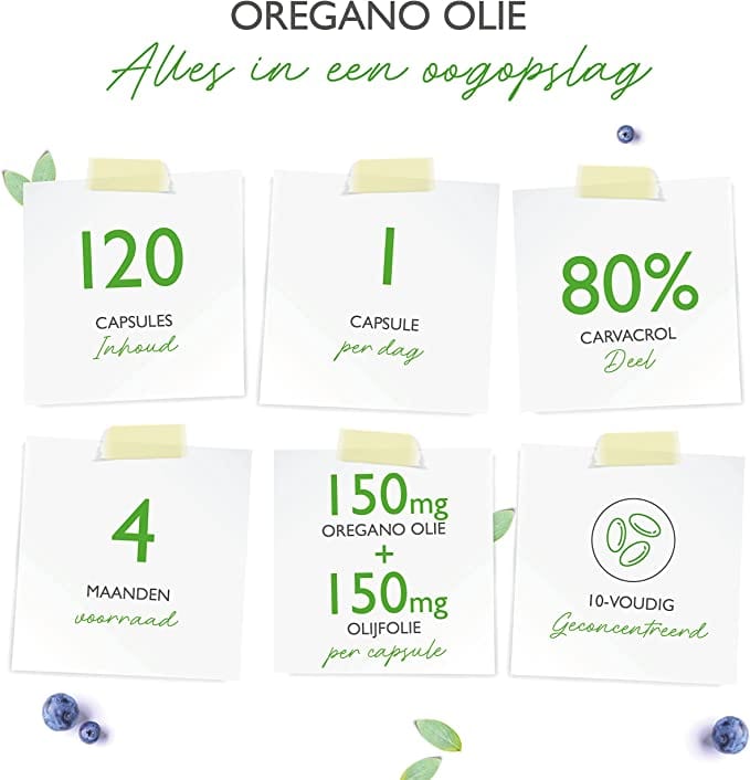 Oregano Olie | 80% Carvacrol | 150mg | 120 Capsules | Vit4ever