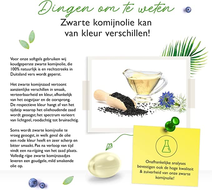 Zwarte Komijn Olie | 1000mg | 420 Capsules | Met Vitamine E | Vit4ever