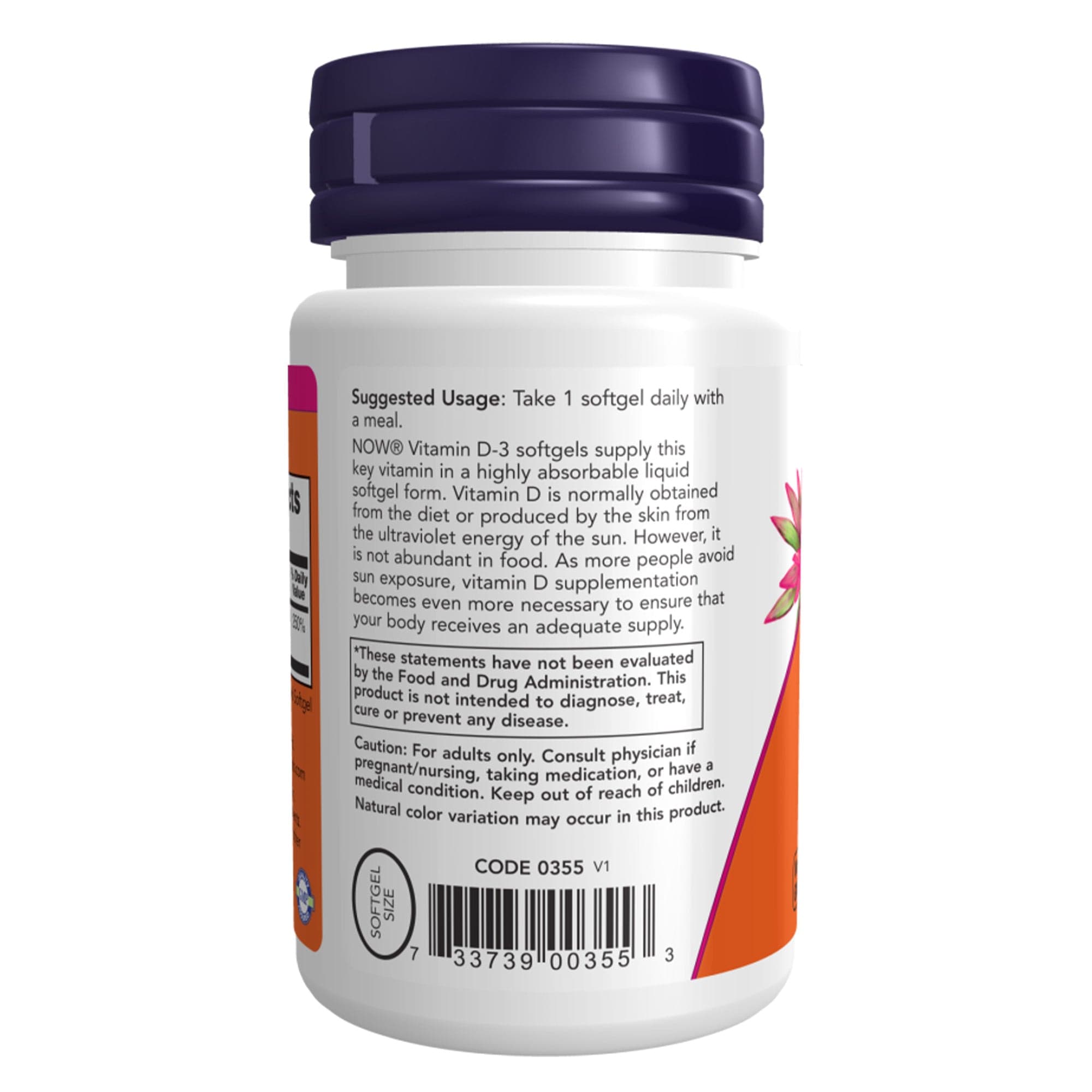 Vitamine D3 | 2000IU | Cholecalciferol | 240 Softgels | Now Foods