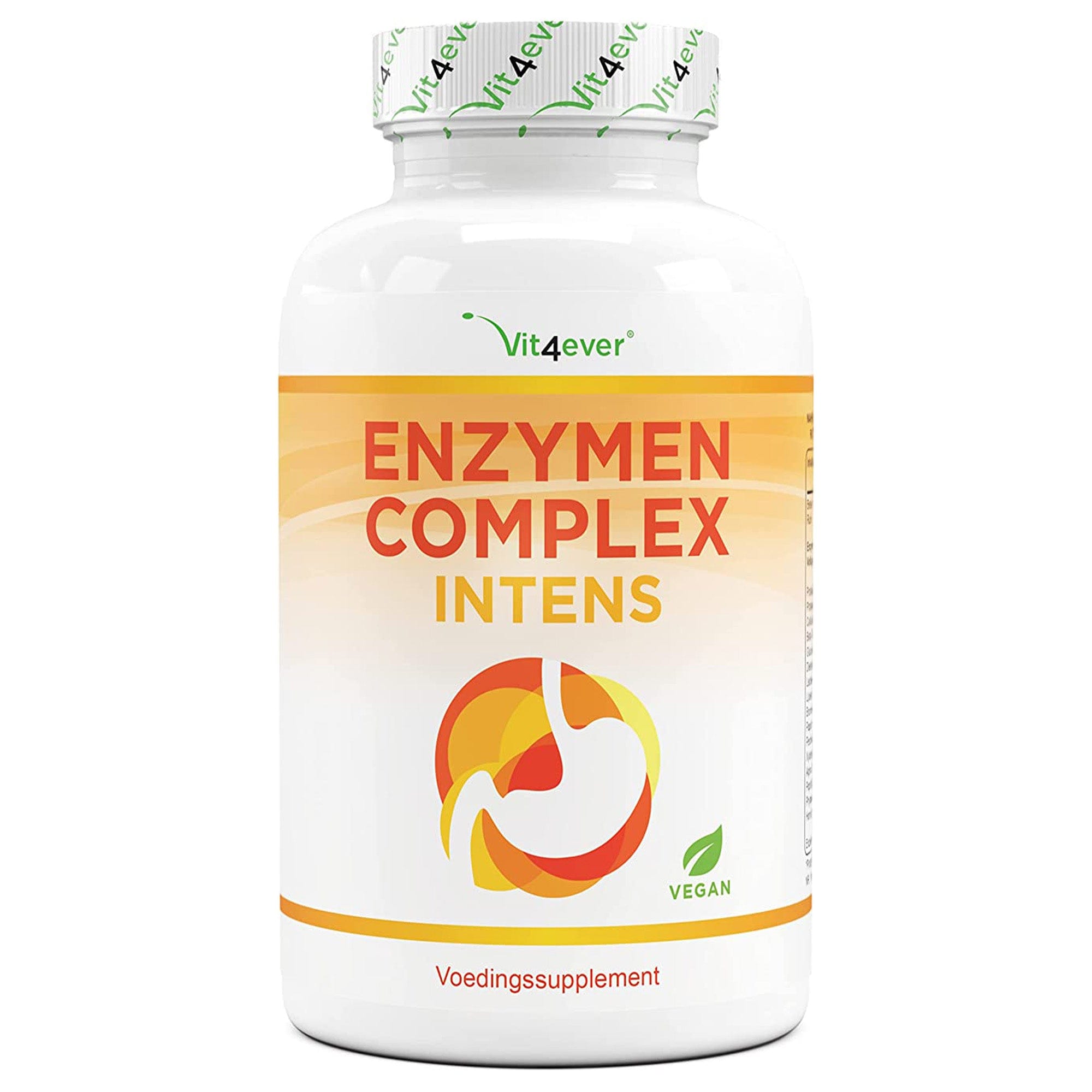 Vit4ever Enzymencomplex | 120 enterische capsules | 18 actieve ingrediënten | spijsverteringsenzymen met bromelaïne, papaïne, amylase, lipase, protease, rutine