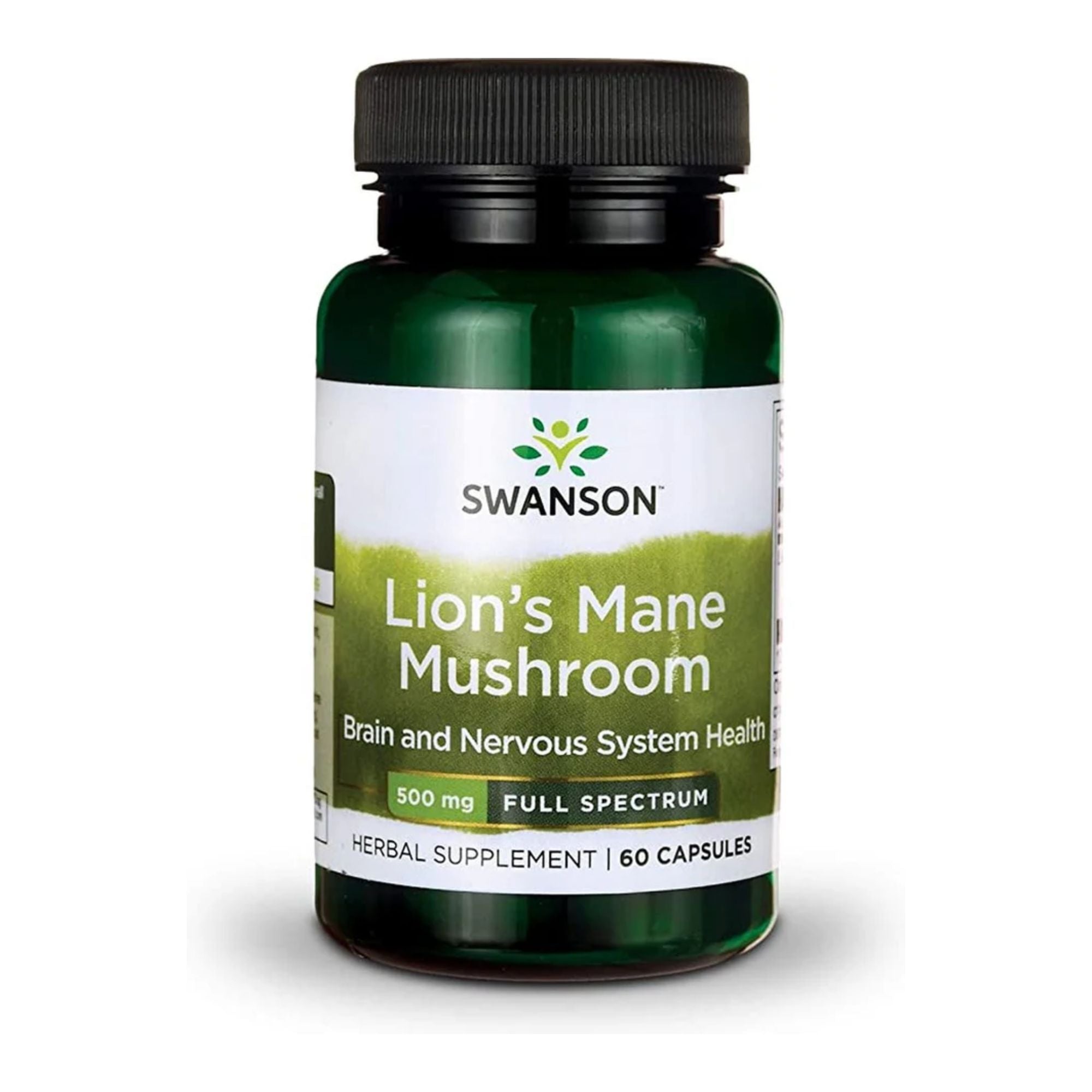 Swanson Lion's Mane Mushroom | 500mg Vegan Capsules | Cognitieve & Neuroprotectieve Ondersteuning