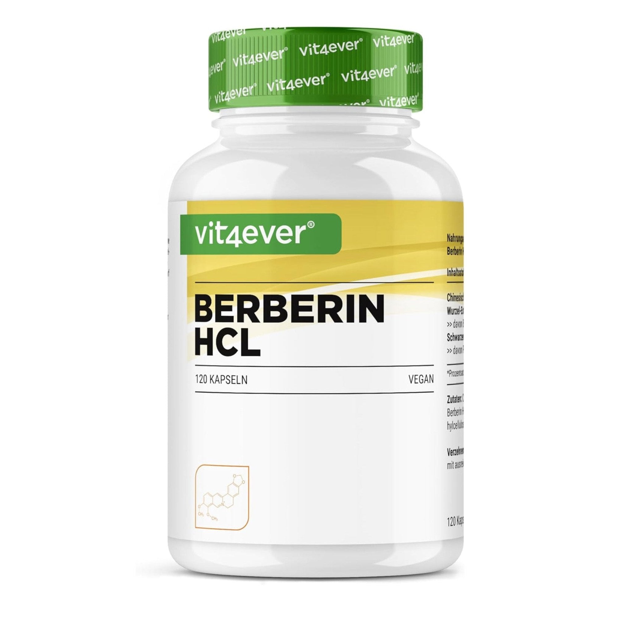 Berberine Intenso HCL 97% Extract - 120 Capsules - Ondersteunt een gezonde bloedsuikerspiegel en cholesterol