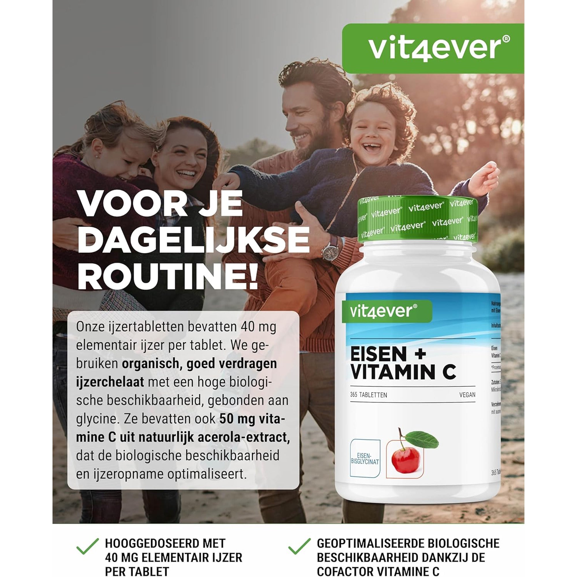 hoogwaardige ijzerbisglycinaat en vitamine C supplement voor betere opname