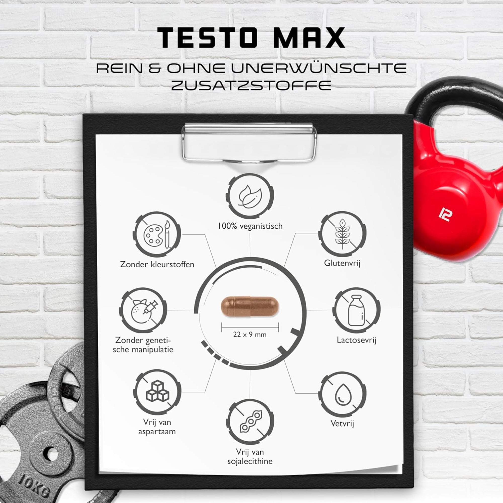 Testosterone Booster / Testo MAX | 270 capsules | Extra sterk: Hoog gedoseerd met 7320 mg | German Elite Nutrition