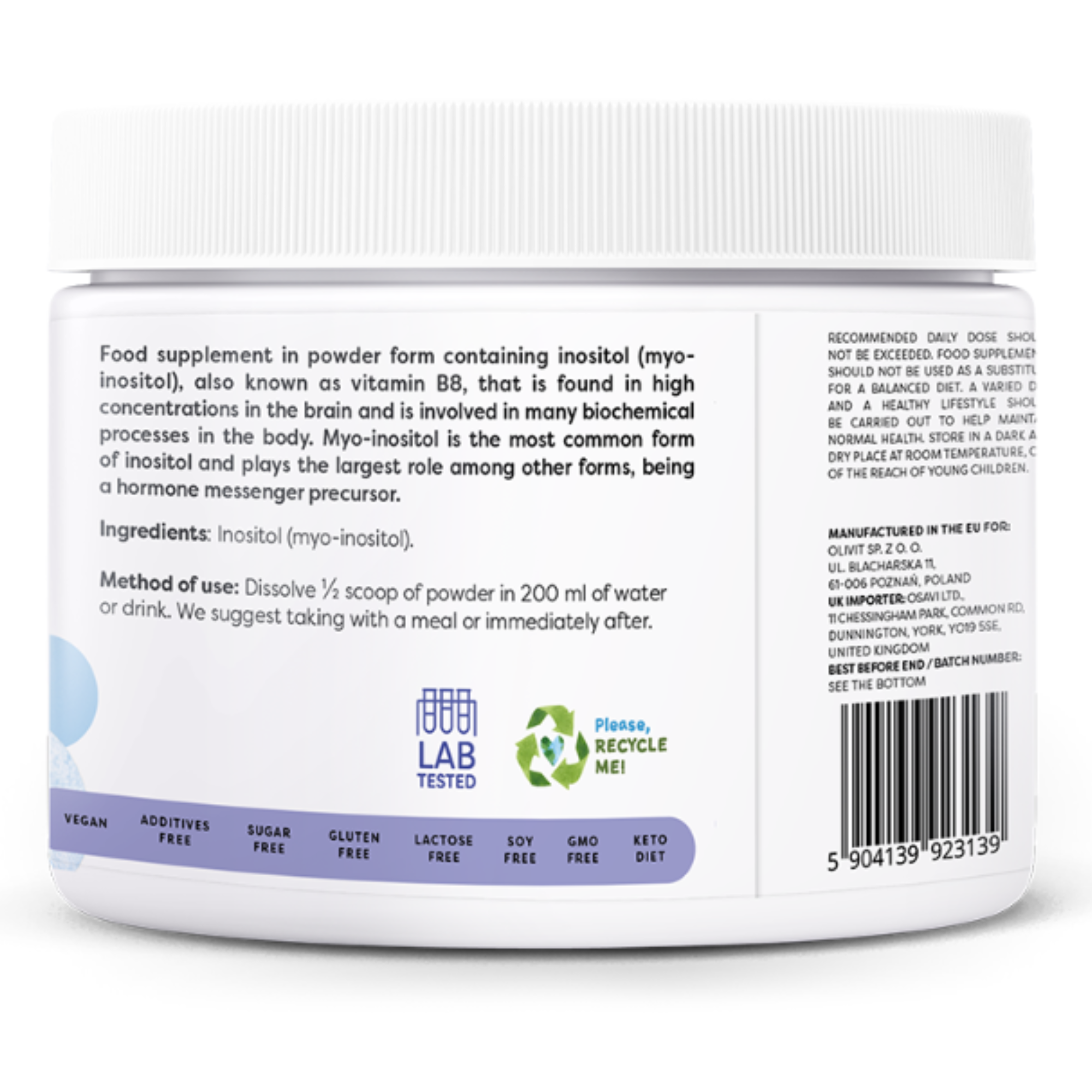 Osavi Inositol Powder, 1000mg - 240g