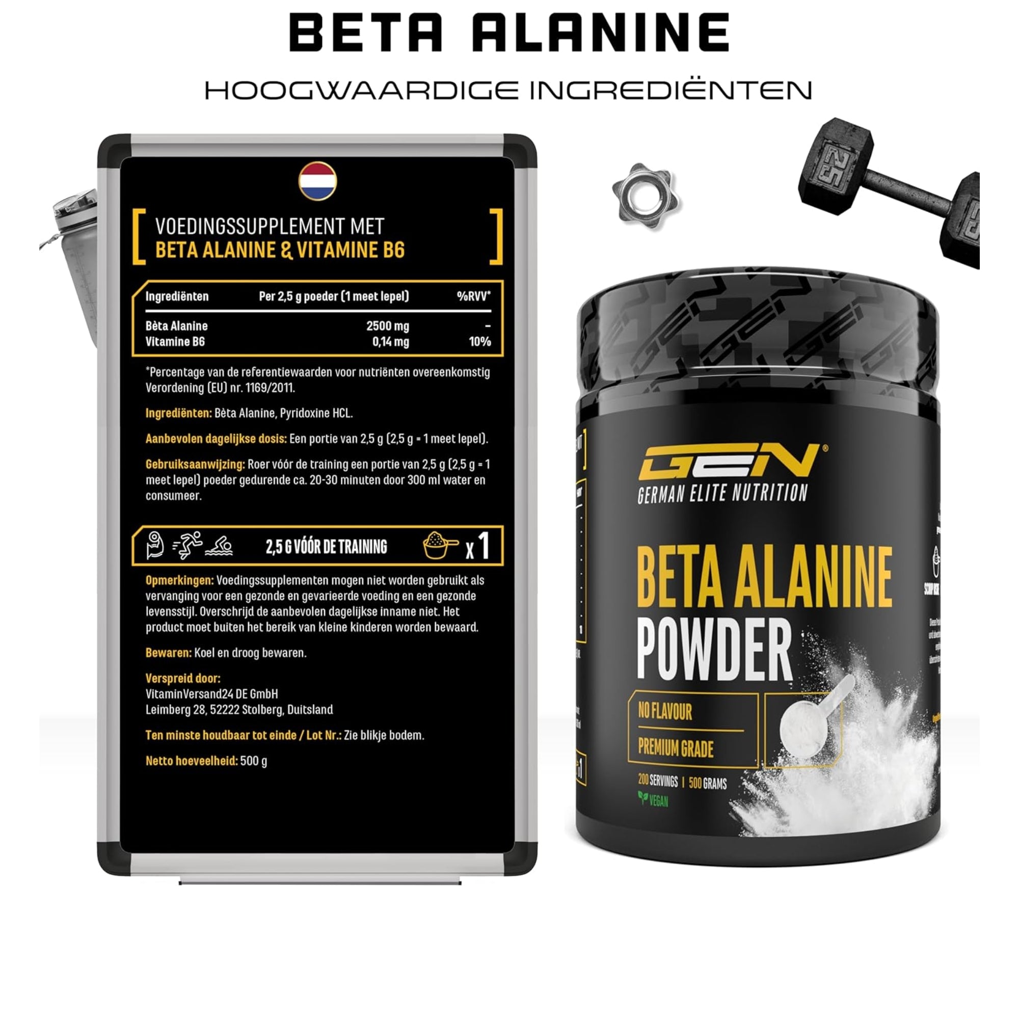 GEN | Beta-Alanine (Beta Alanine Powder) 500g | German Elite Nutrition