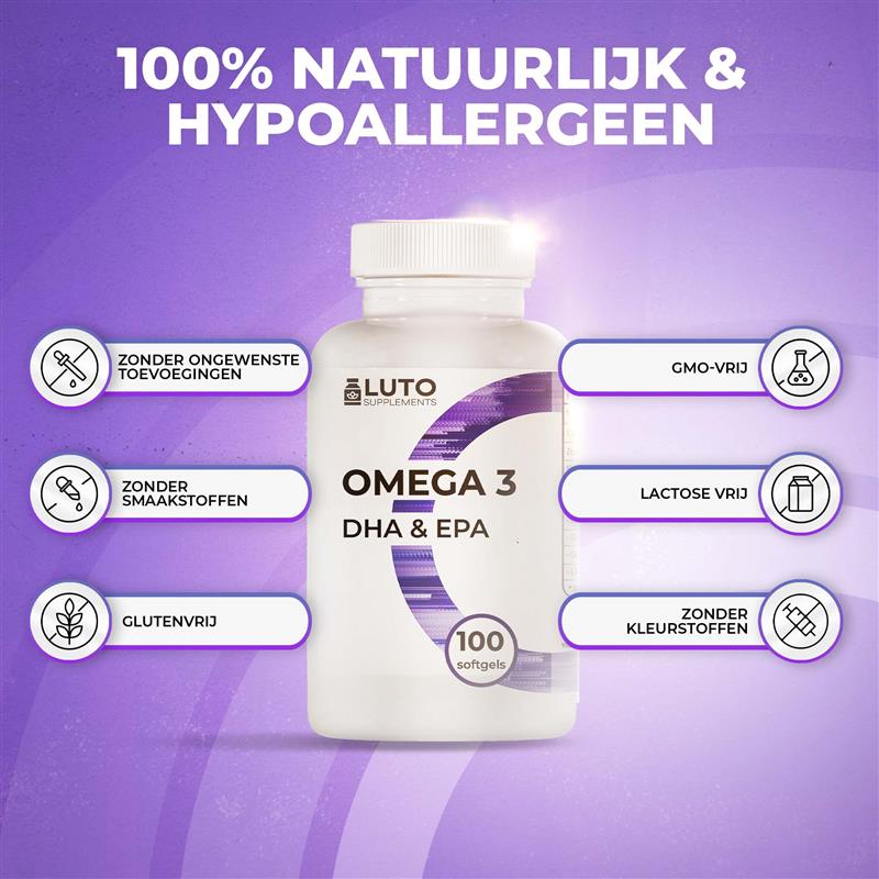 Omega 3 DHA & EPA | 100 Softgels | LUTO Supplements