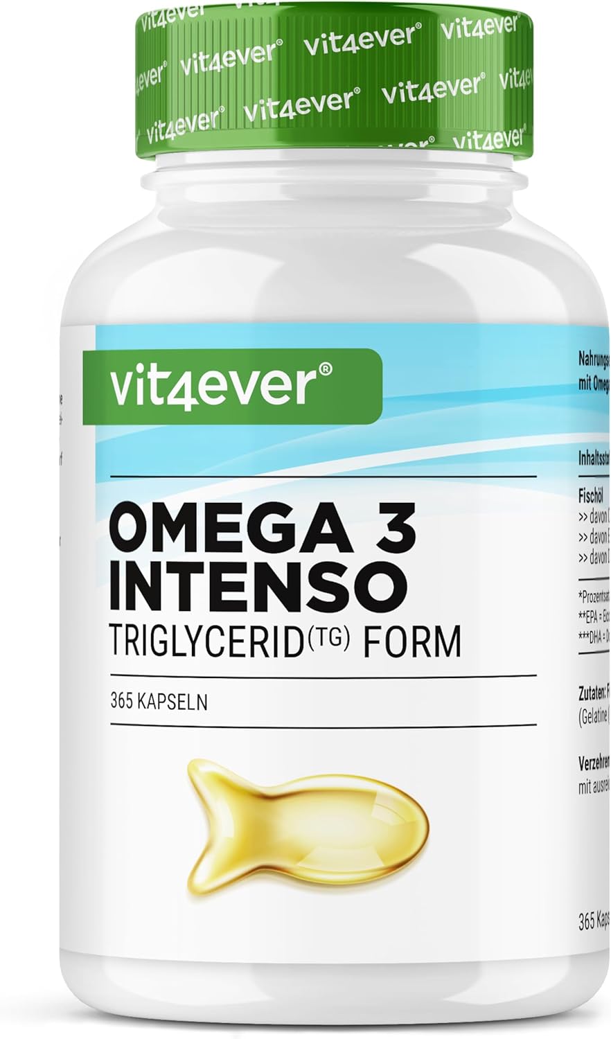 Omega 3 Intenso Visolie - XXL verpakking - 1000mg - 365 Capsules - Vit4ever