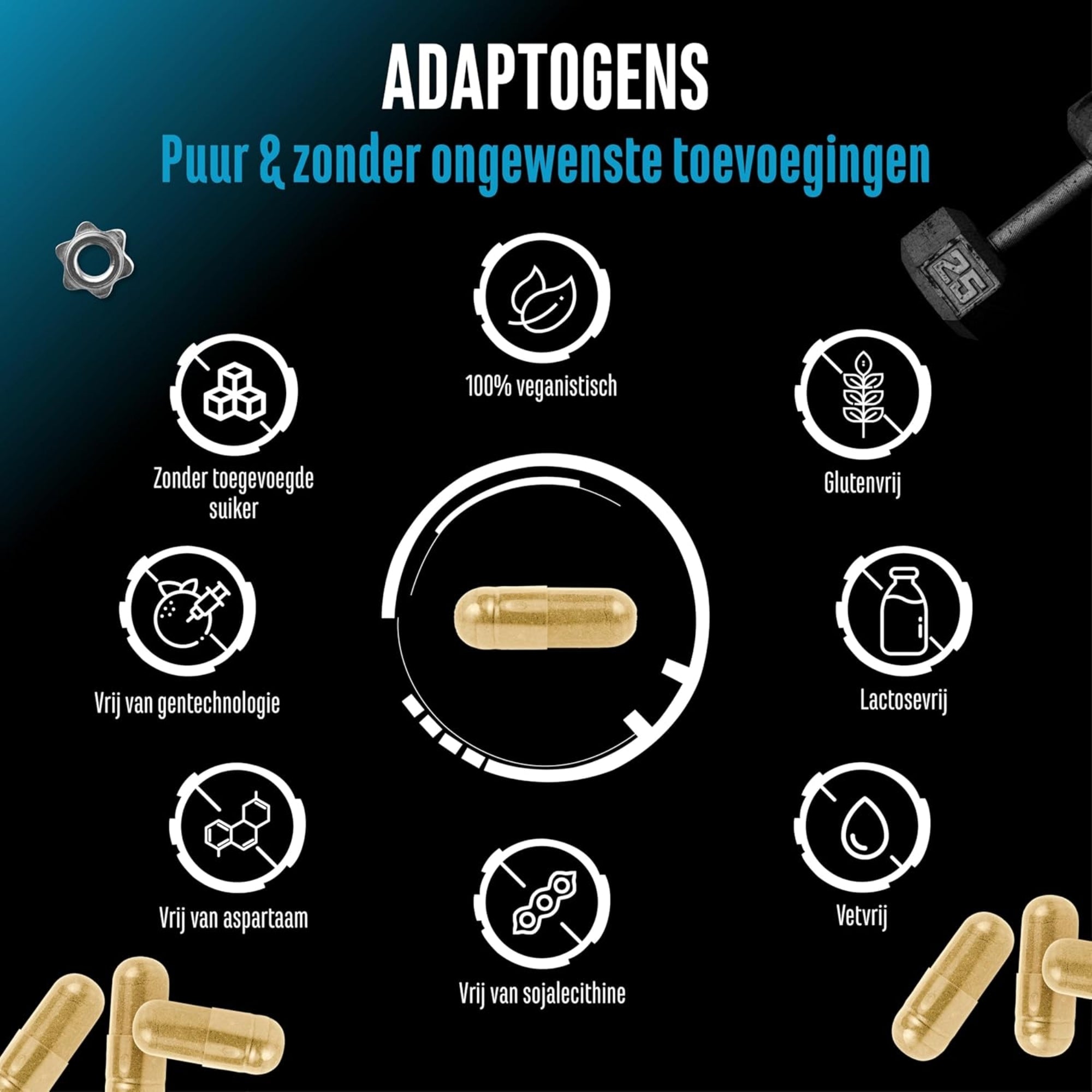 Adaptogenen | Antistress & Relax Ondersteuning | 120 capsules | German Elite Nutrition