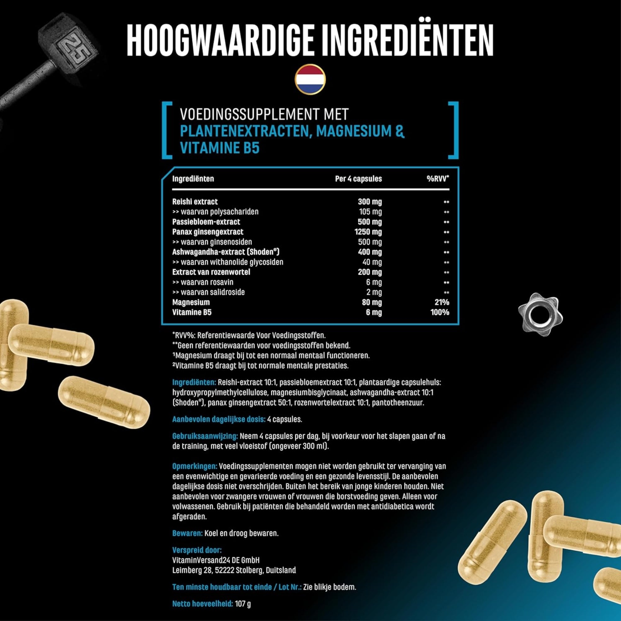 Adaptogenen | Antistress & Relax Ondersteuning | 120 capsules | German Elite Nutrition