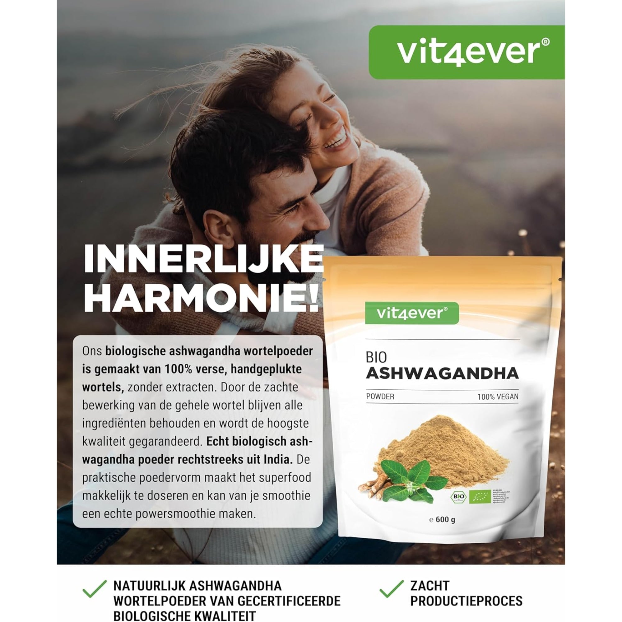 Ashwagandha Poeder Bio 600g | Vit4ever