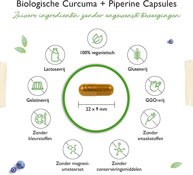 Bio Curcuma | 240 capsules | 4560 mg (biologische kurkuma + zwarte peper) | hoge dosering - veganistisch | Vit4ever