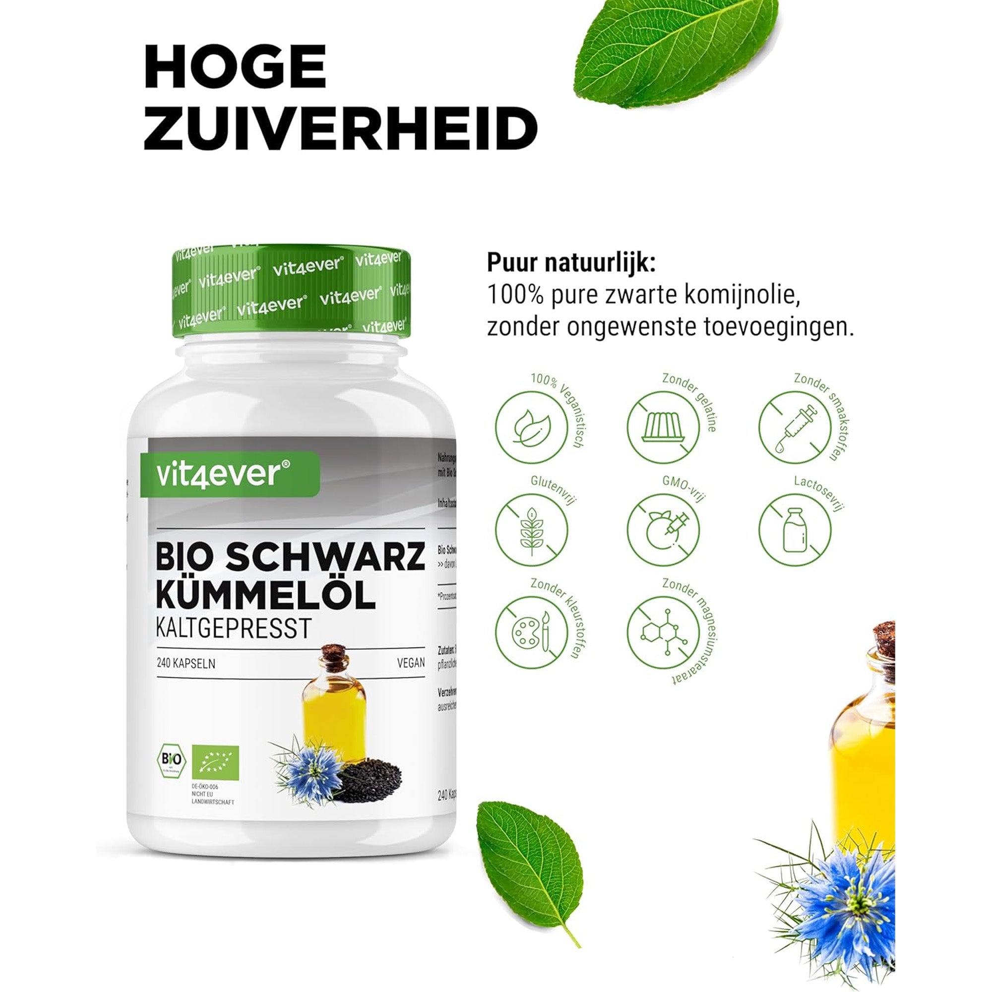 Biologische zwarte komijnolie, 240 capsules