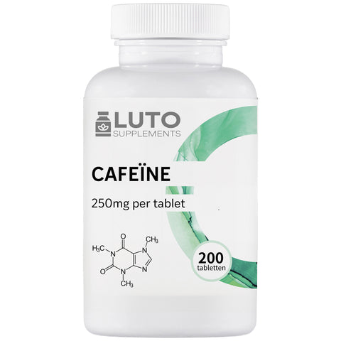 Cafeïne tabletten 250mg | 200 tabletten | LUTO Supplements