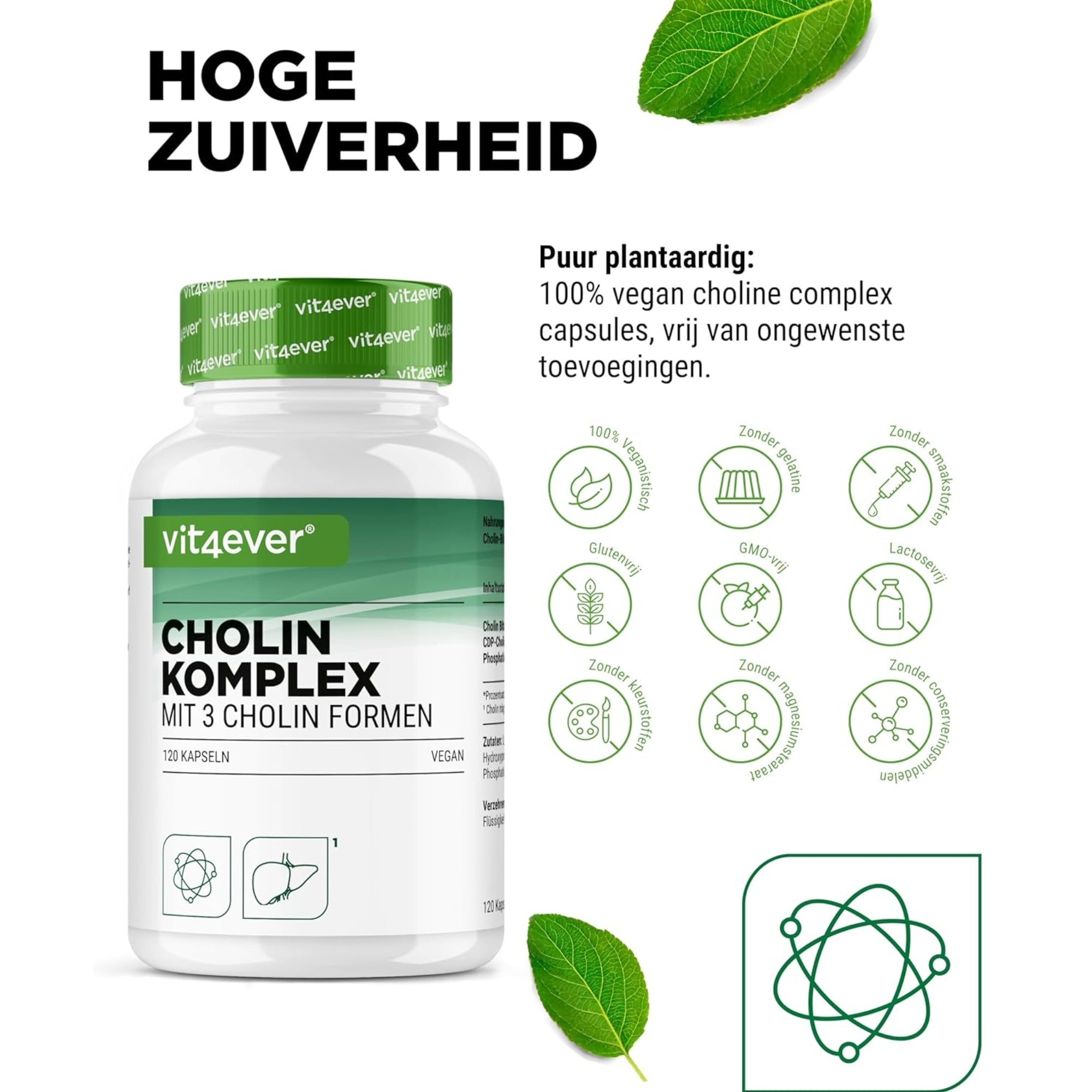 Choline complex met 3 vormen | 120 capsules | Vit4ever